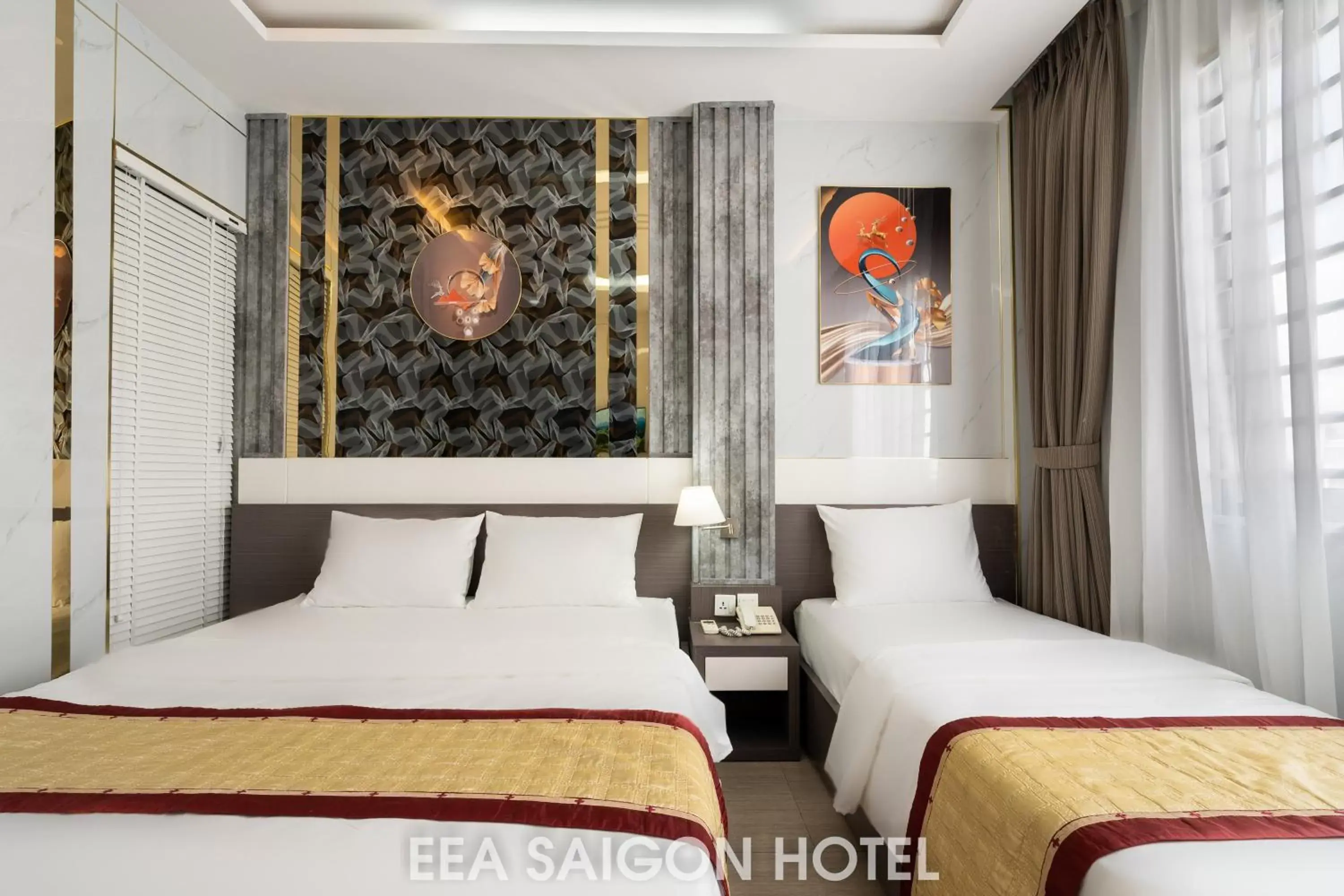 Bed in EEA Central Saigon Hotel Bed in EEA Central Saigon Hotel