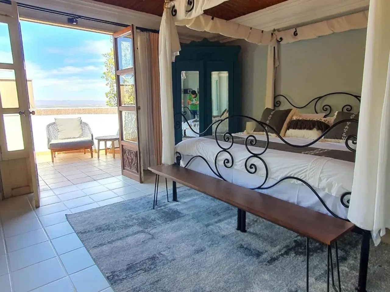 Balcony/Terrace, Bed in Mansion San Miguel