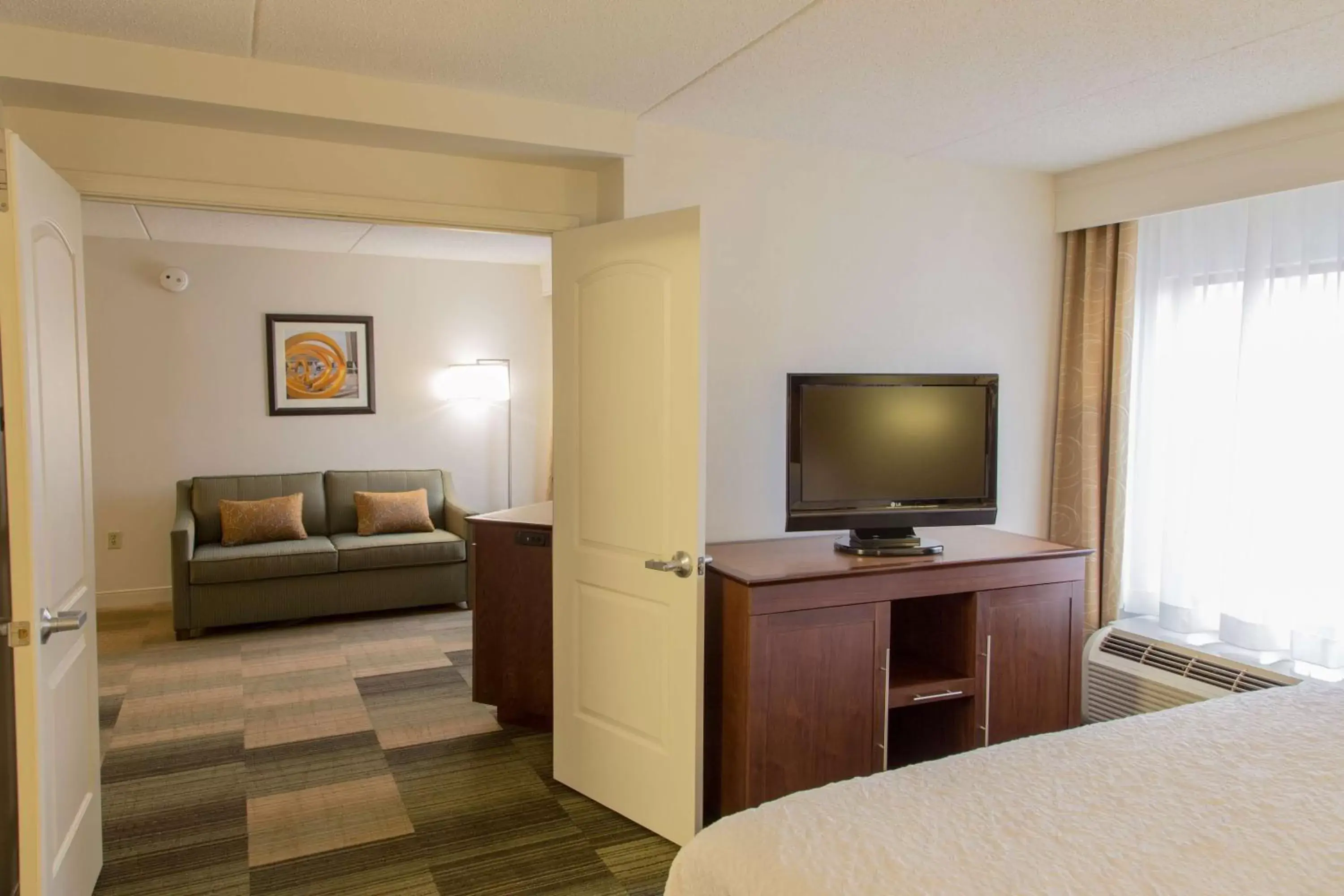 Bedroom, TV/Entertainment Center in Hampton Inn & Suites Albany-Downtown