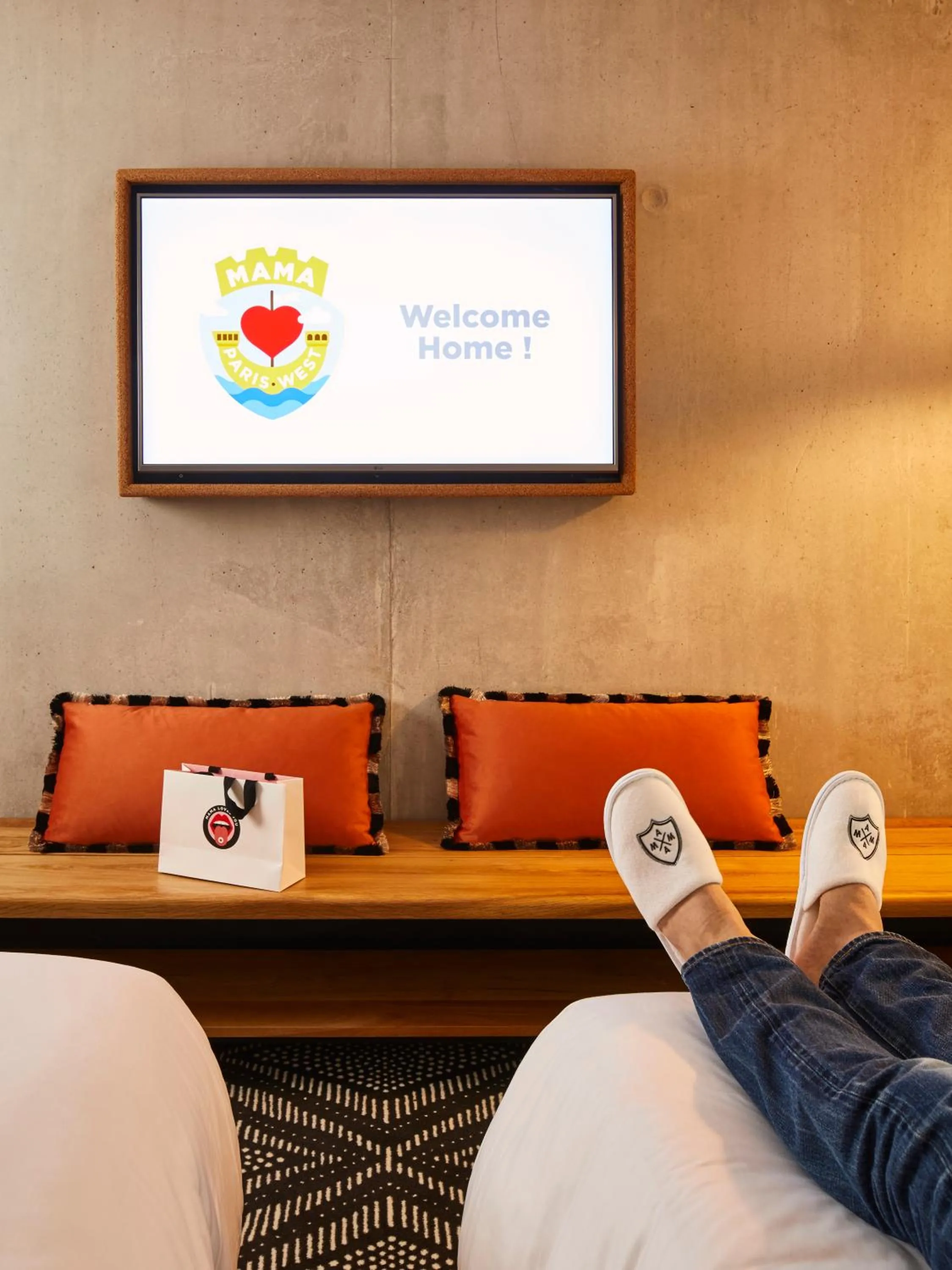 Decorative detail, Bed in Mama Shelter Paris West