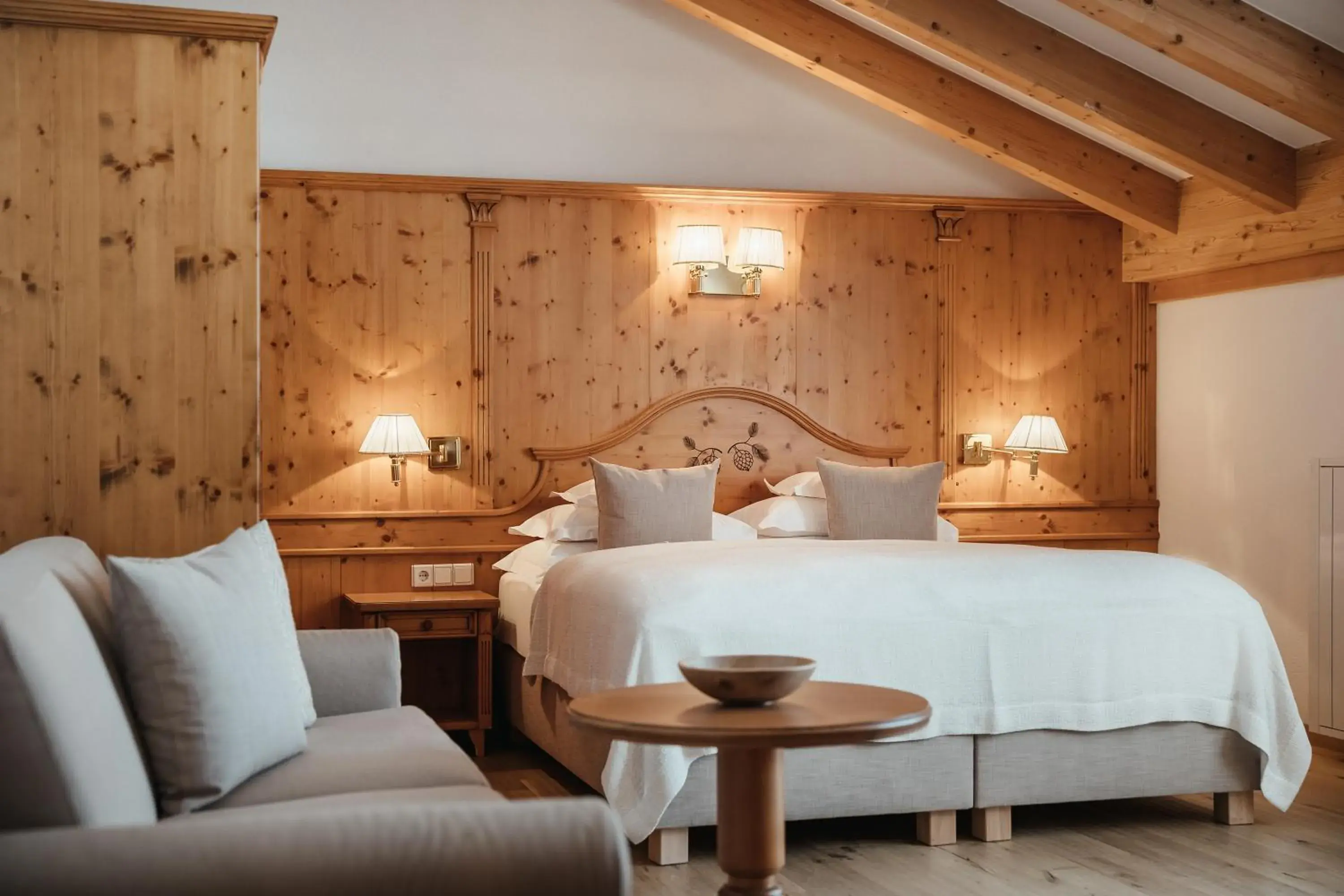 Bed in Kolfuschgerhof Mountain Resort