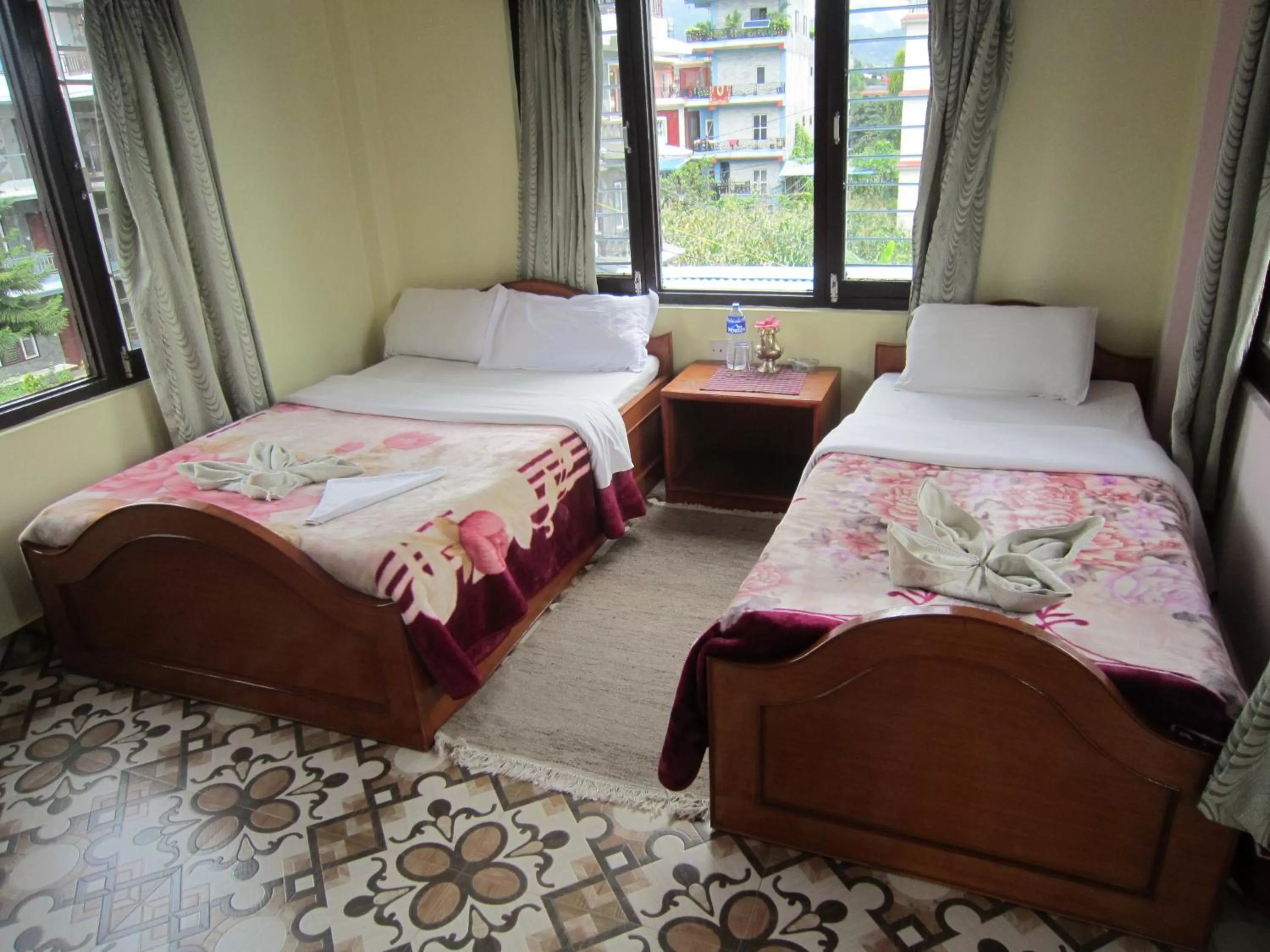 Bed in New Annapurna Guest House
