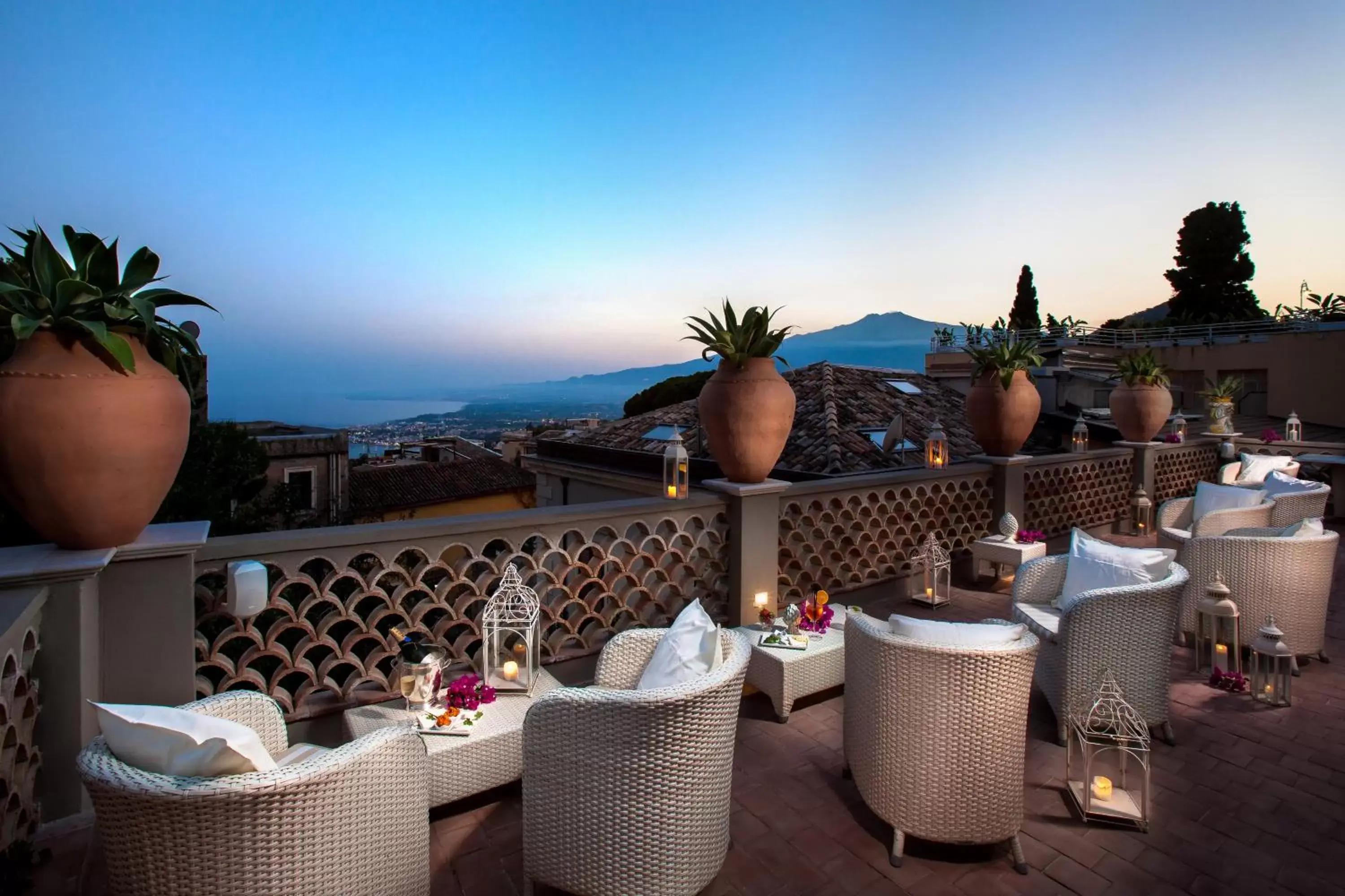 Balcony/Terrace, Restaurant/Places to Eat in Hotel Villa Taormina