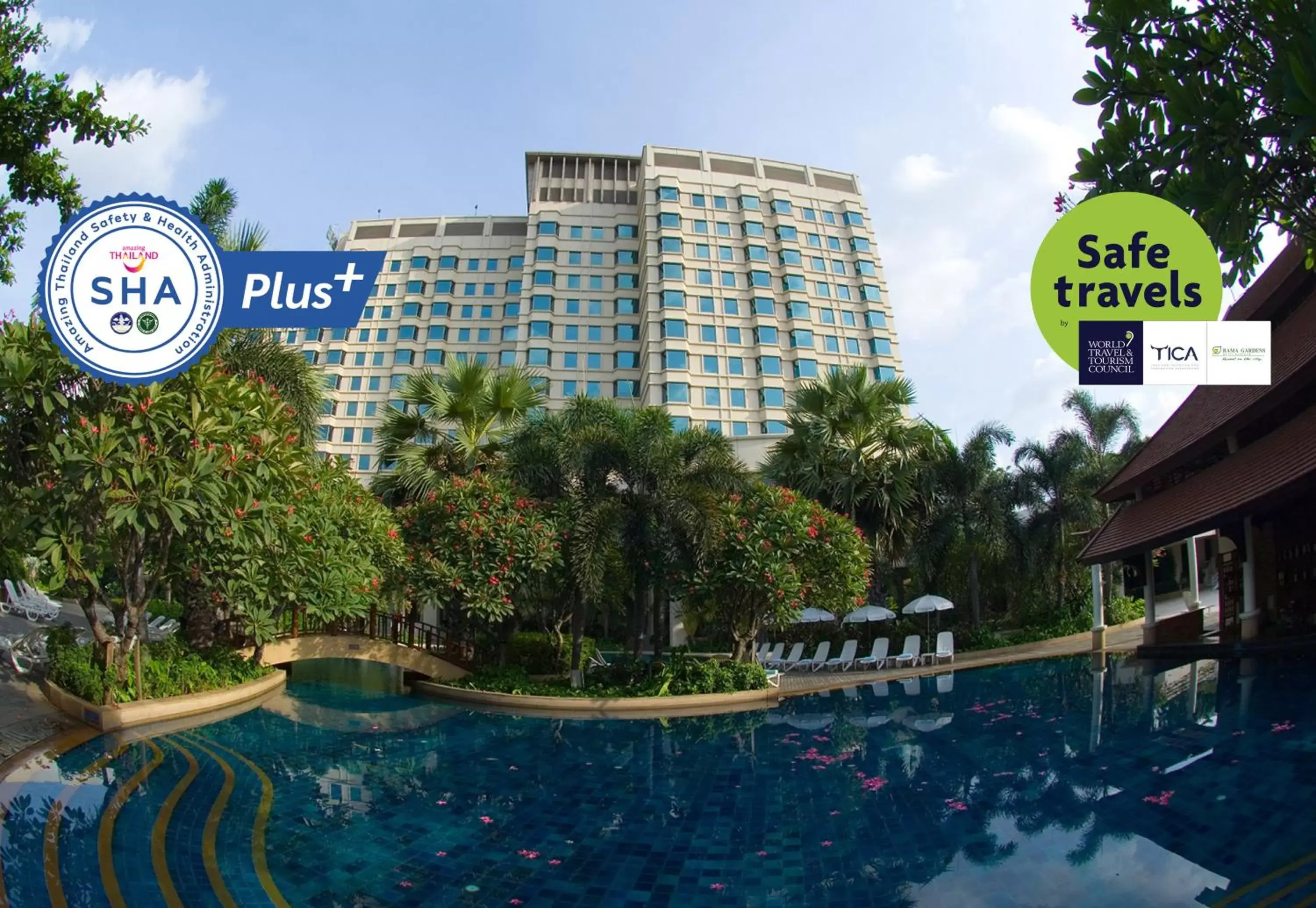 Property Building in Rama Gardens Hotel Bangkok - SHA Plus Certified