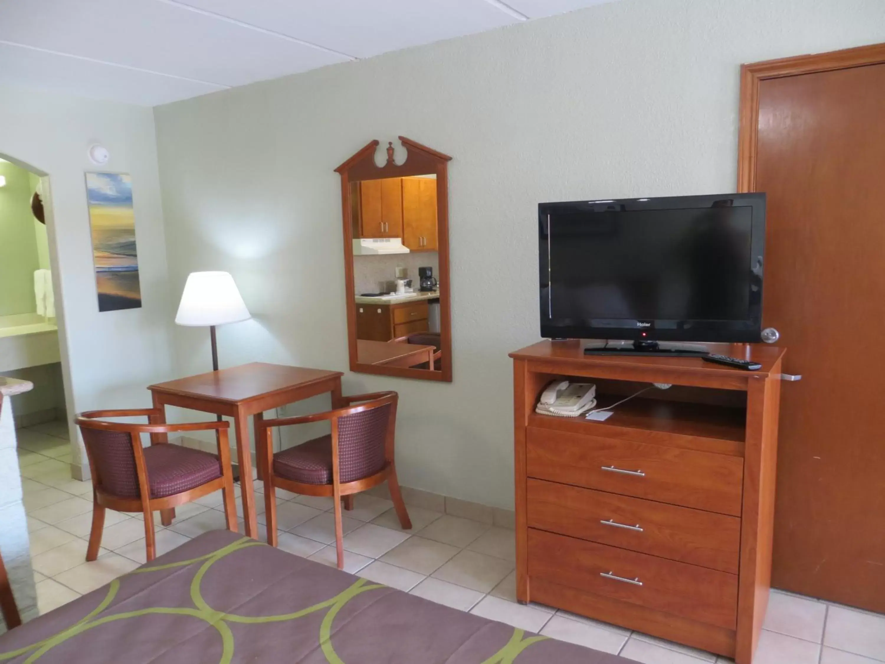 Seating area, TV/Entertainment Center in Super 8 by Wyndham South Padre Island