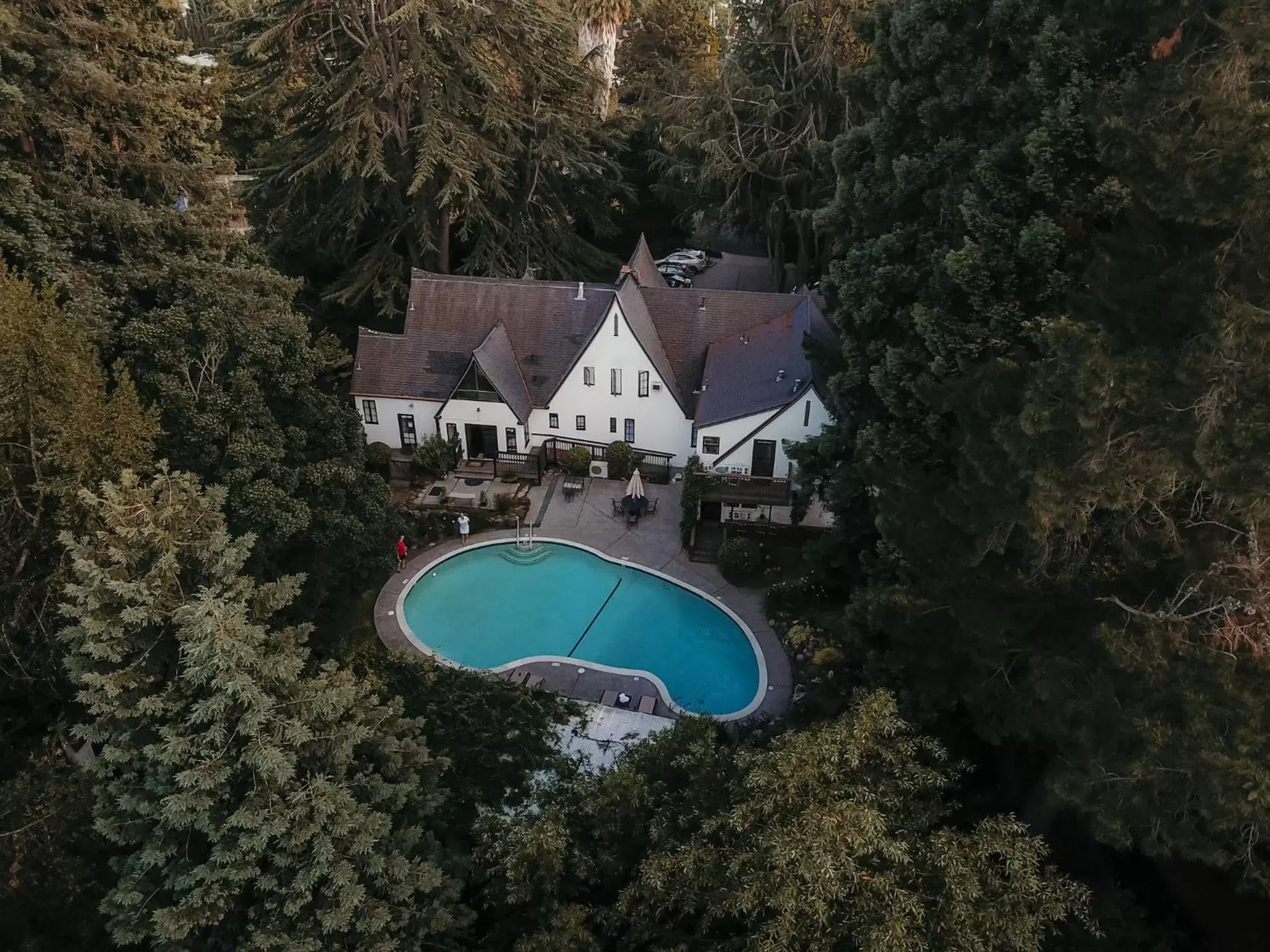 Swimming pool, Bird's-eye View in Candlelight Inn Napa Valley