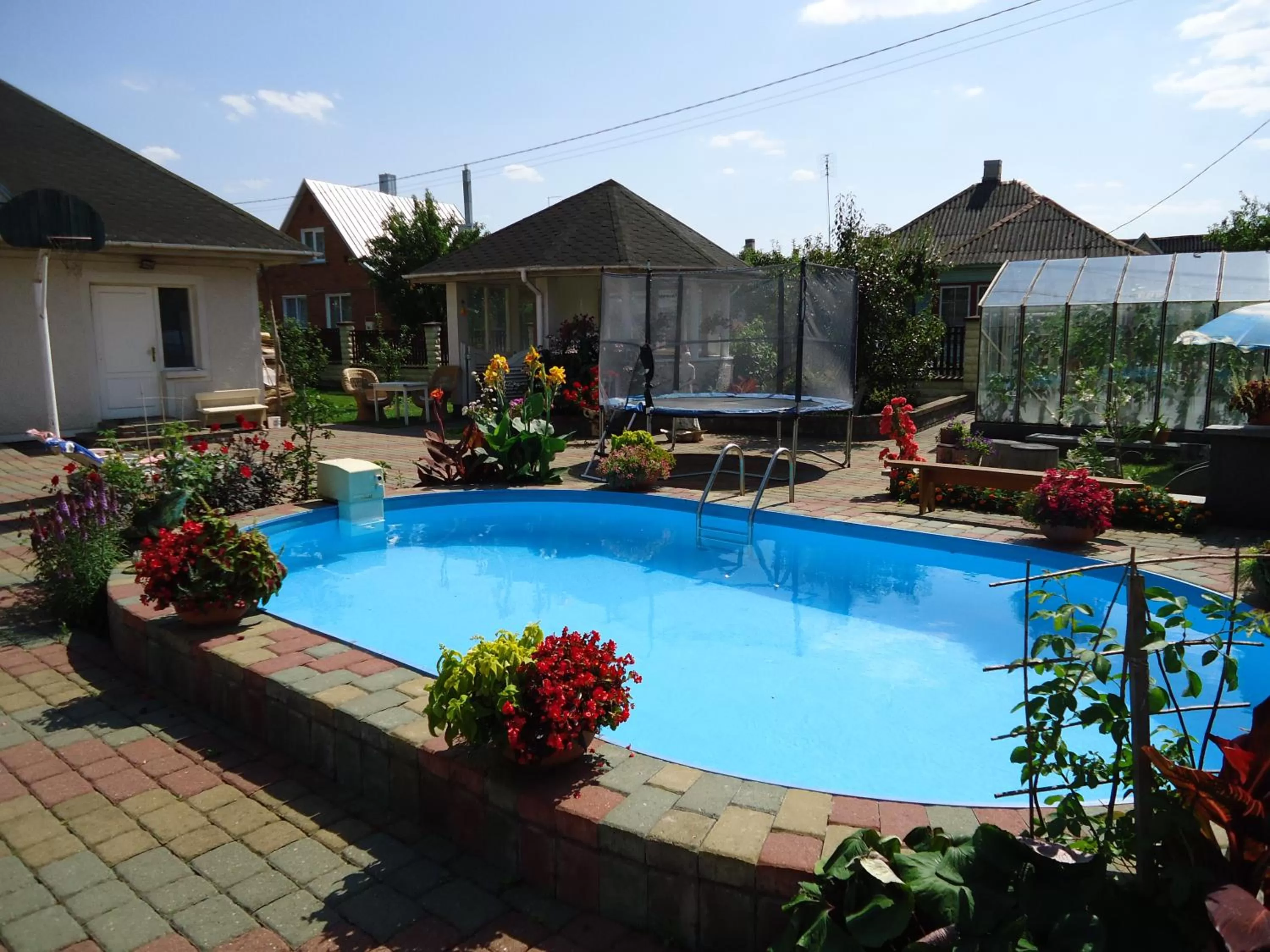 Patio, Swimming Pool in Guest House Linas