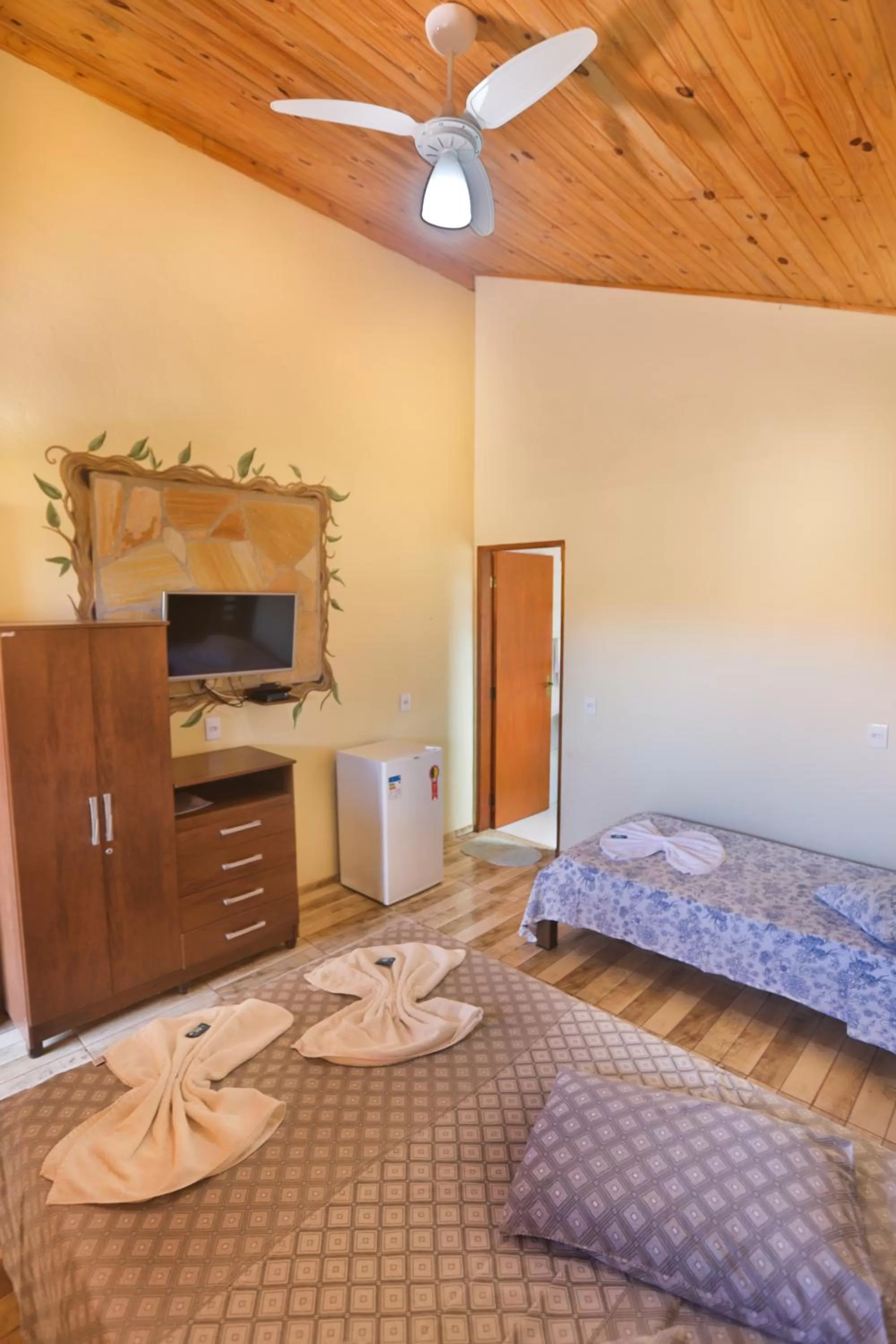 Bed in Pousada e Chales Por do Sol