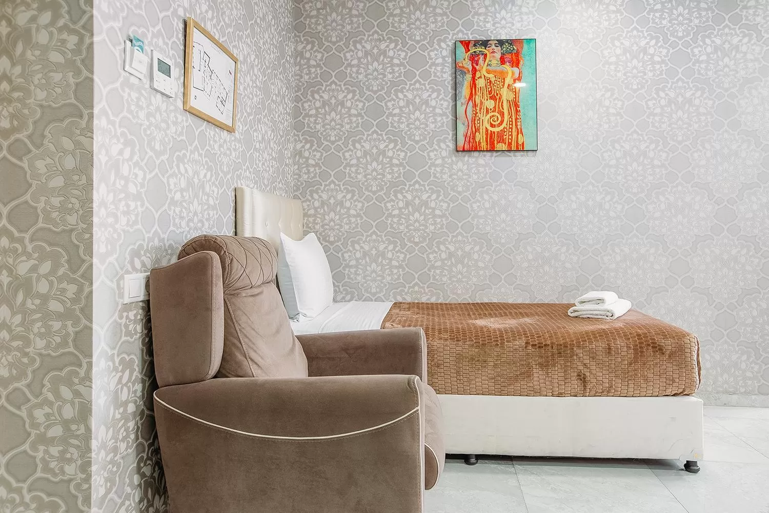 Bed in Hotel Aivani Old Tbilisi