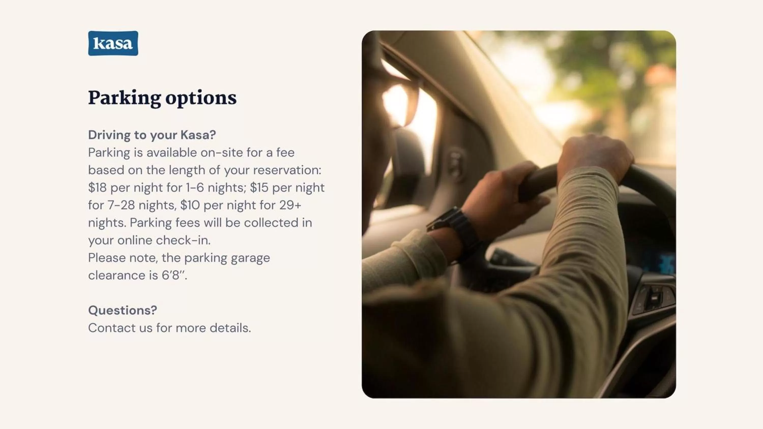 Parking in Kasa Union Station Denver