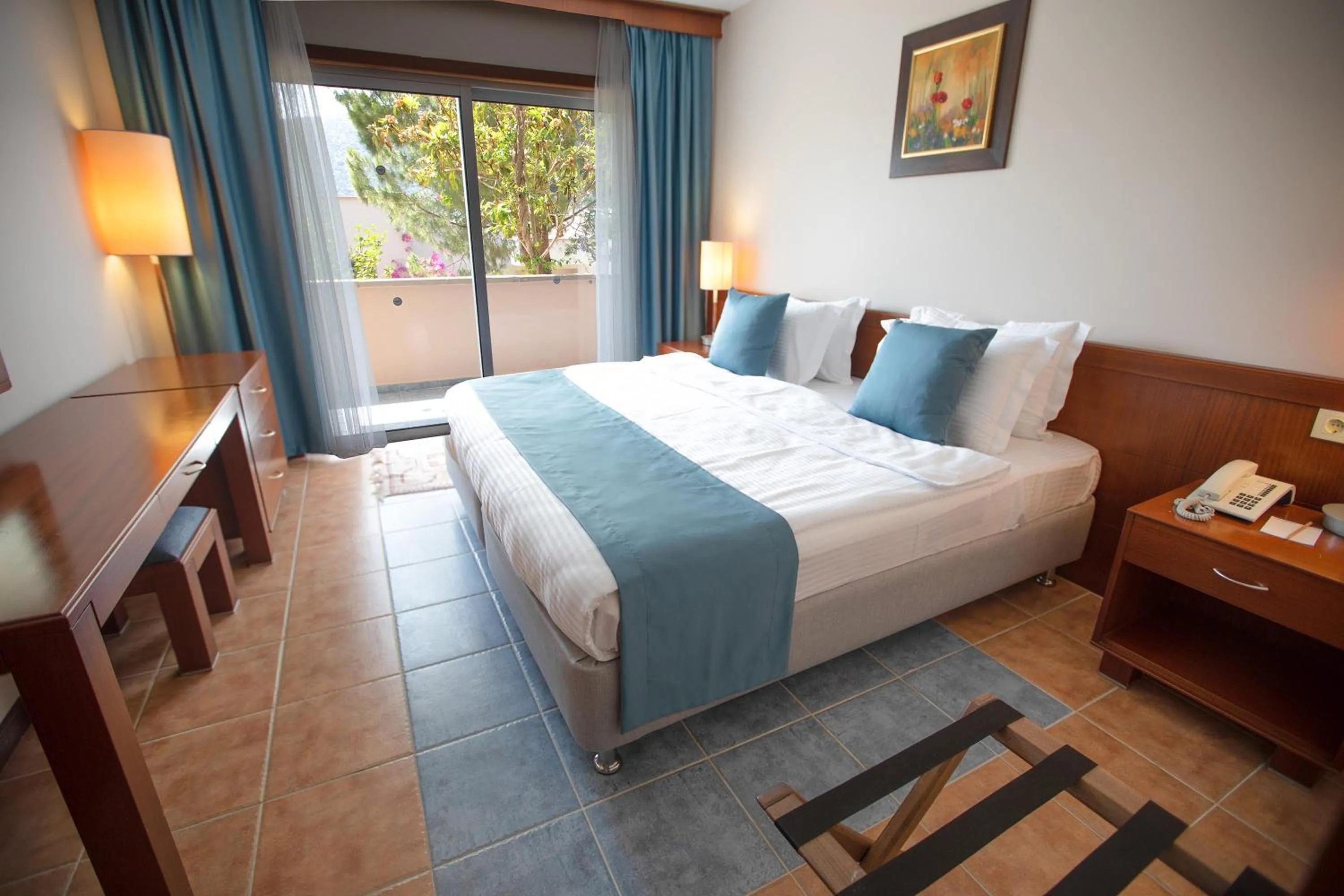 Bed in Happy Hotel Kalkan