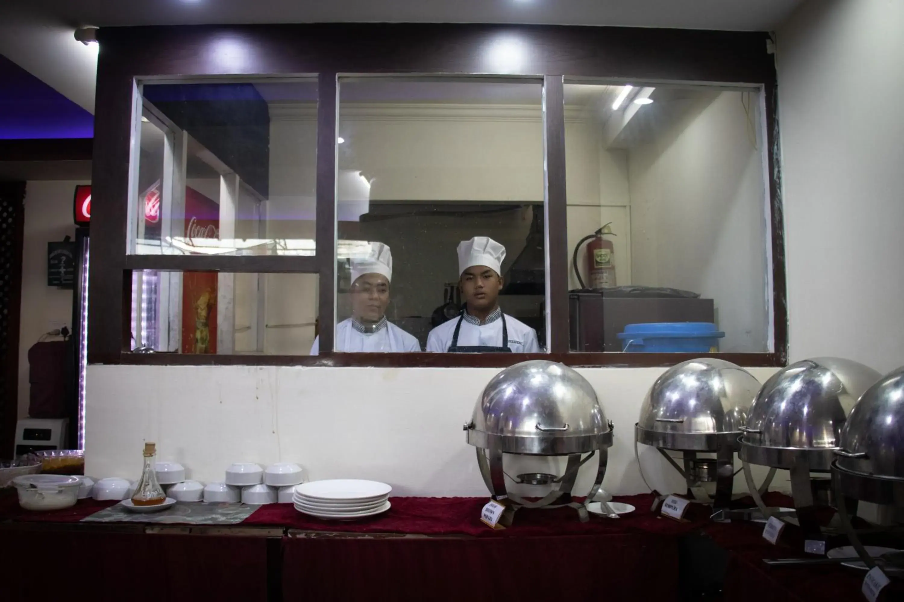 Communal kitchen in Alpine Hotel & Apartment