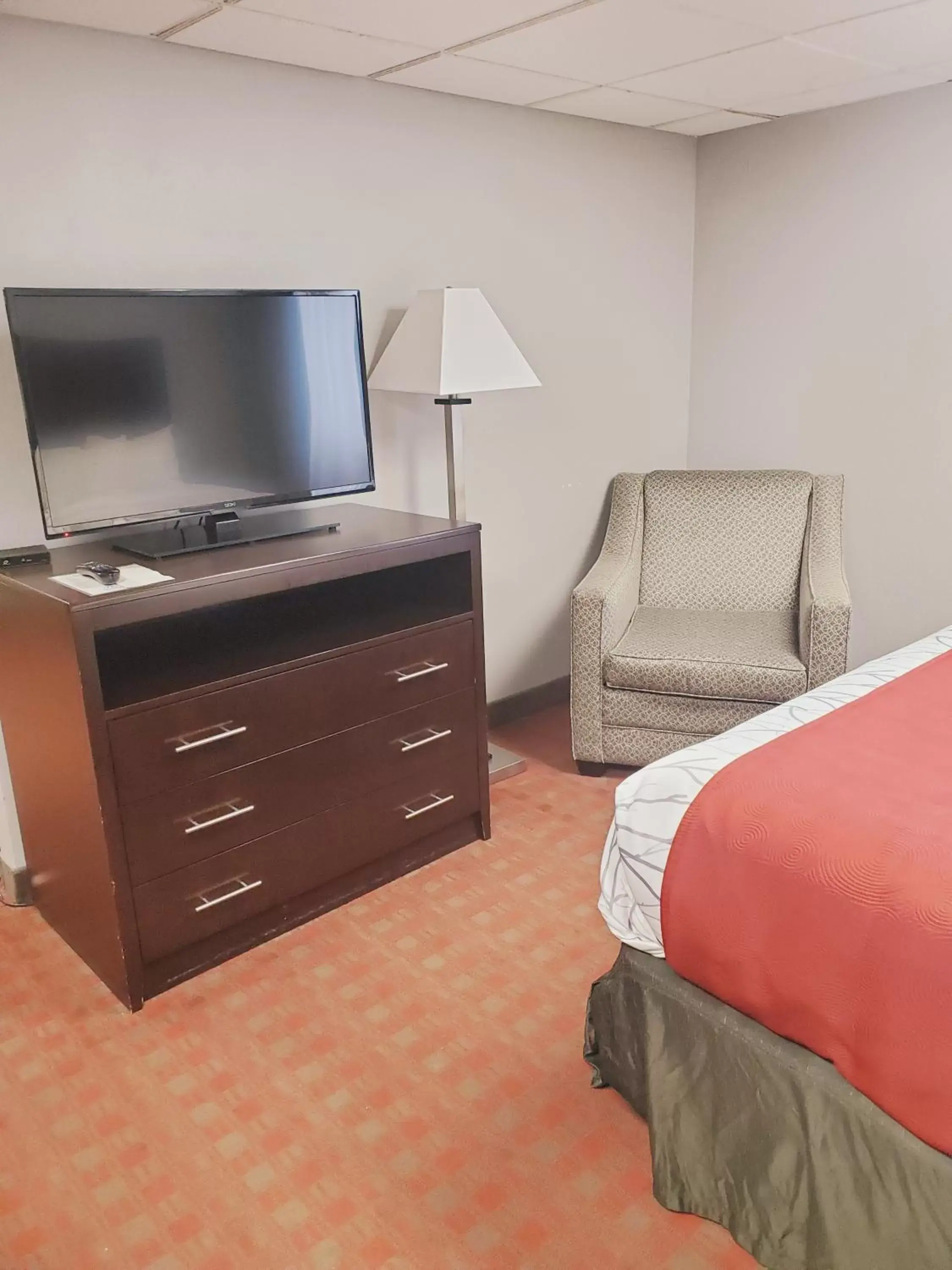 Bedroom, TV/Entertainment Center in Blackstone Lodge and Suites