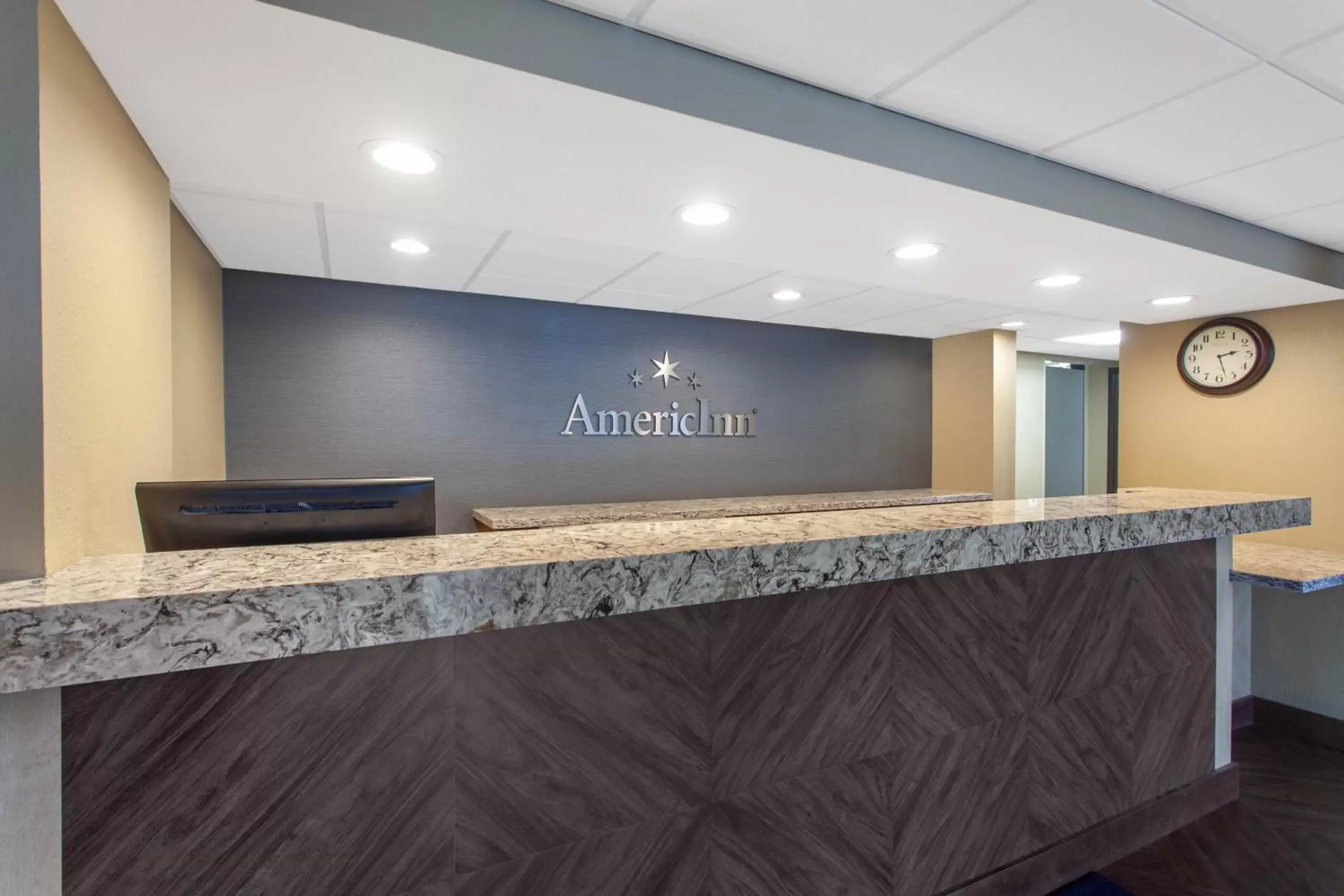 Lobby or reception in AmericInn by Wyndham Mankato Event Center near MSU Lobby or reception in AmericInn by Wyndham Mankato Event Center near MSU