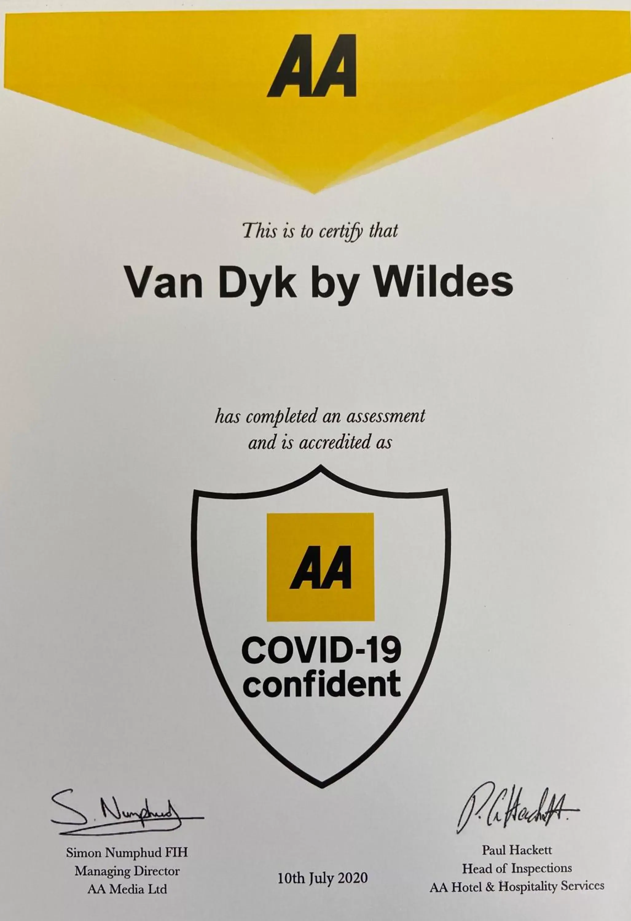 Logo/Certificate/Sign in Van Dyk by Wildes