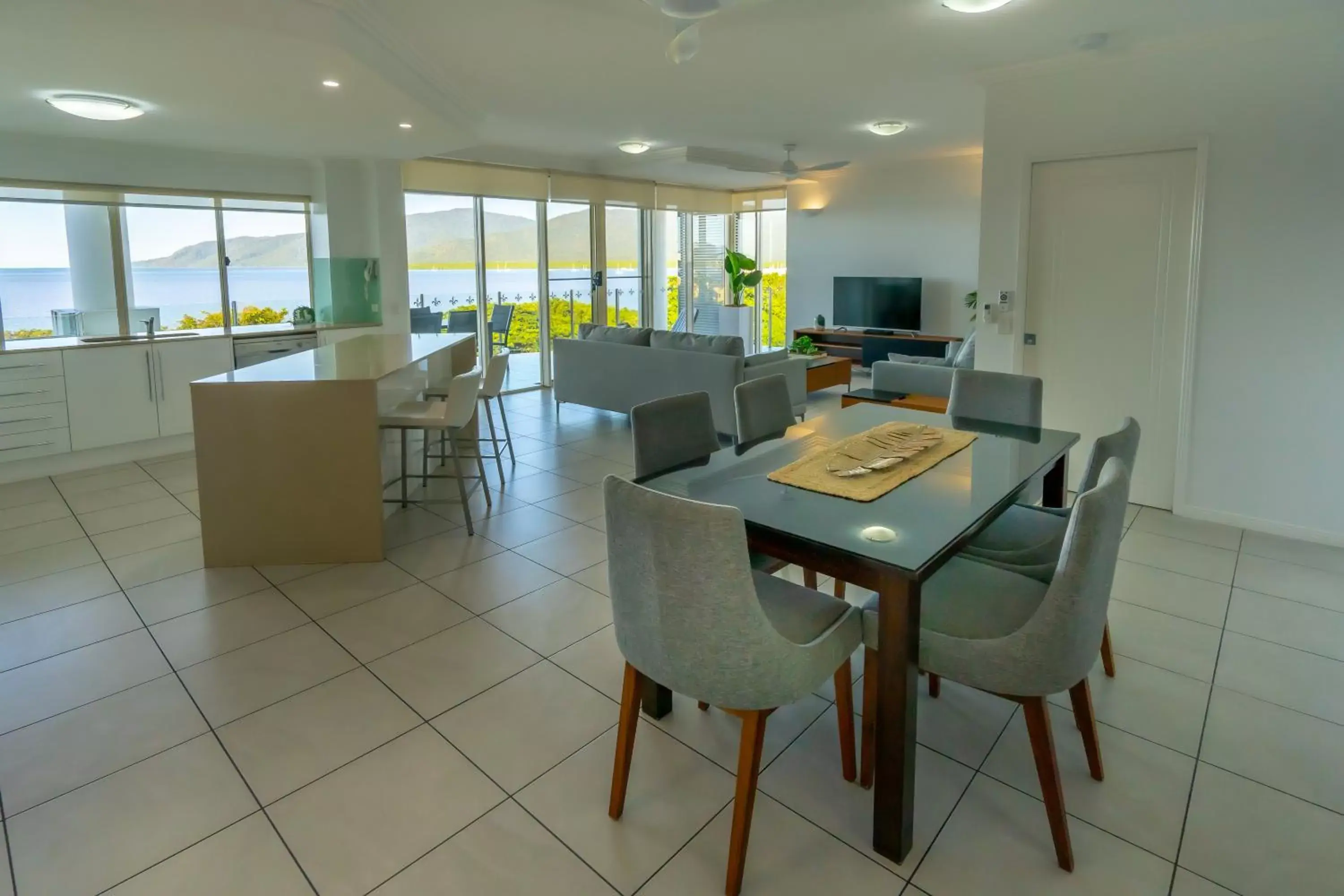 Living room in Waters Edge Apartment Cairns