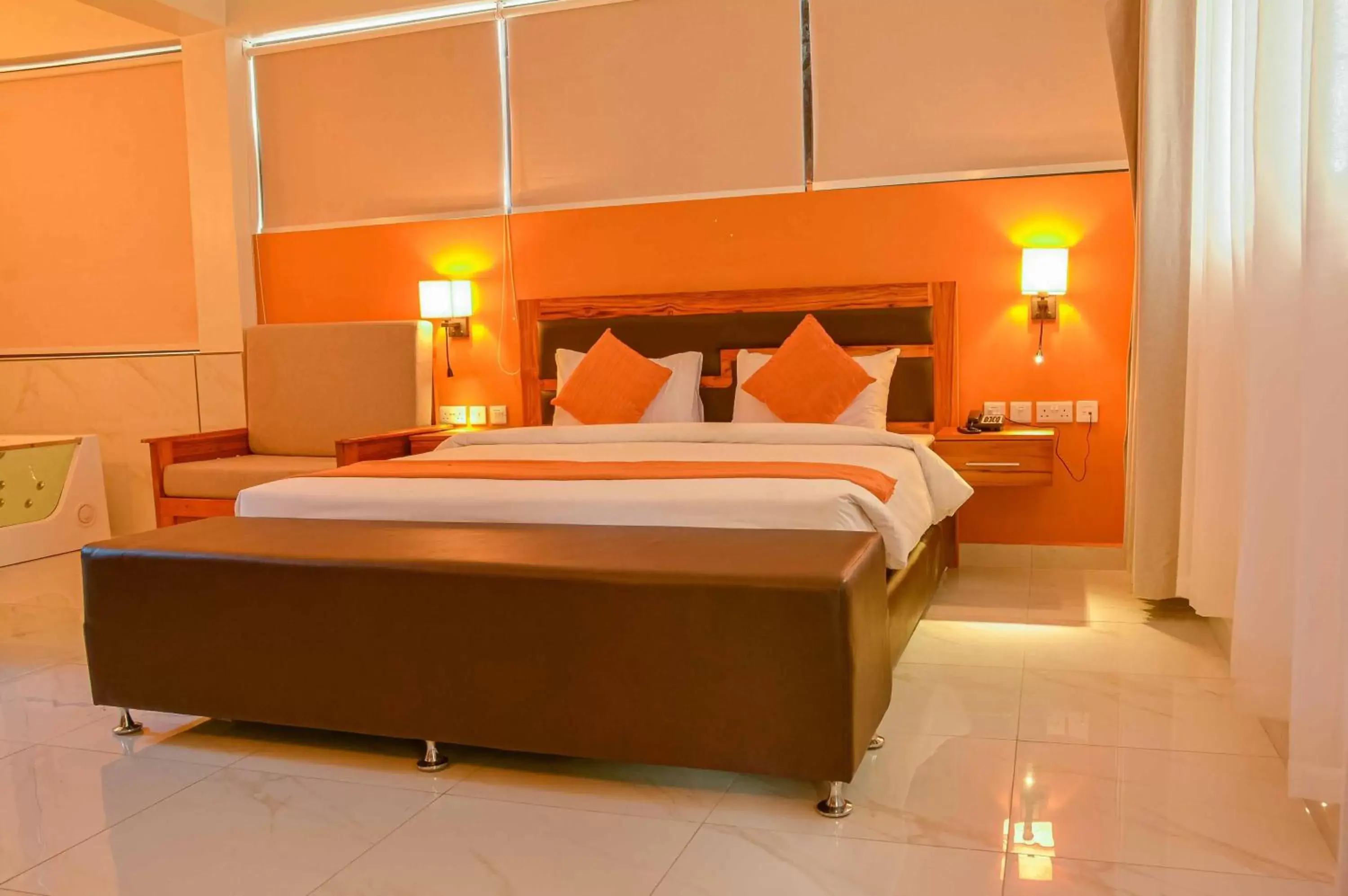 Bed in Jangwani Sea Breeze Resort