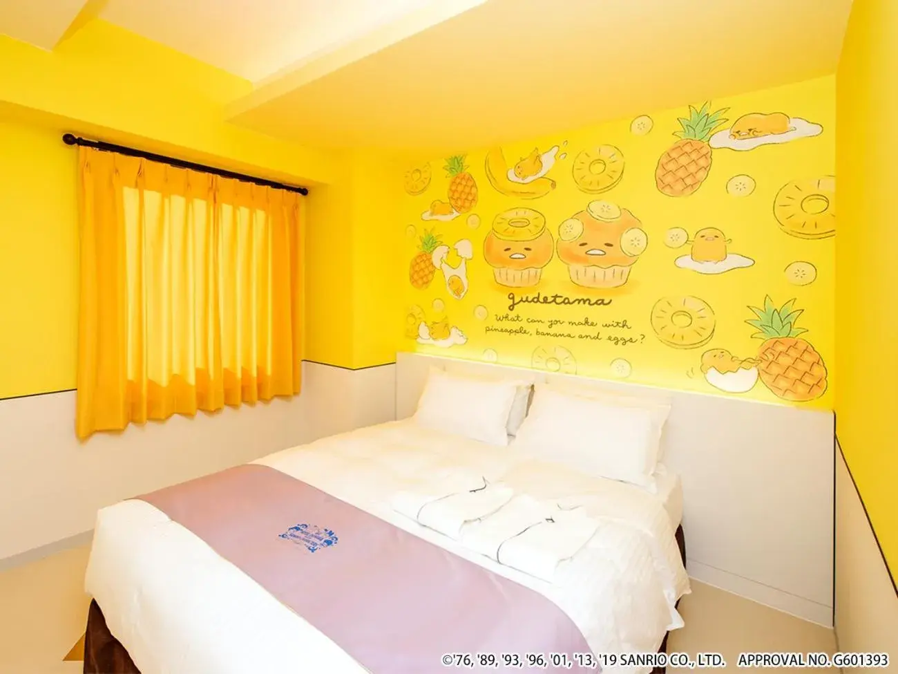 Bed in Hotel Okinawa With Sanrio Characters