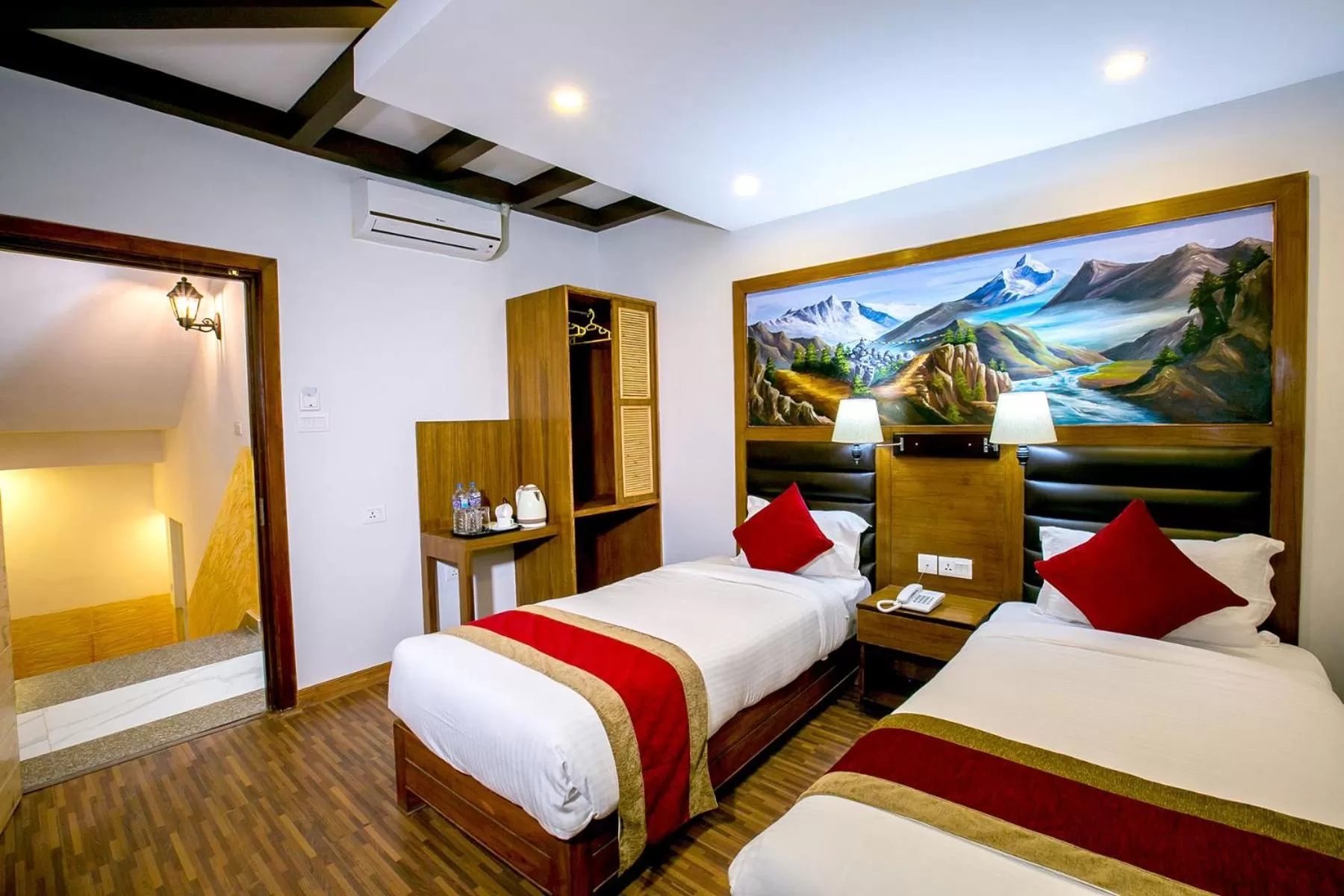 Bed in Beautiful Kathmandu Hotel