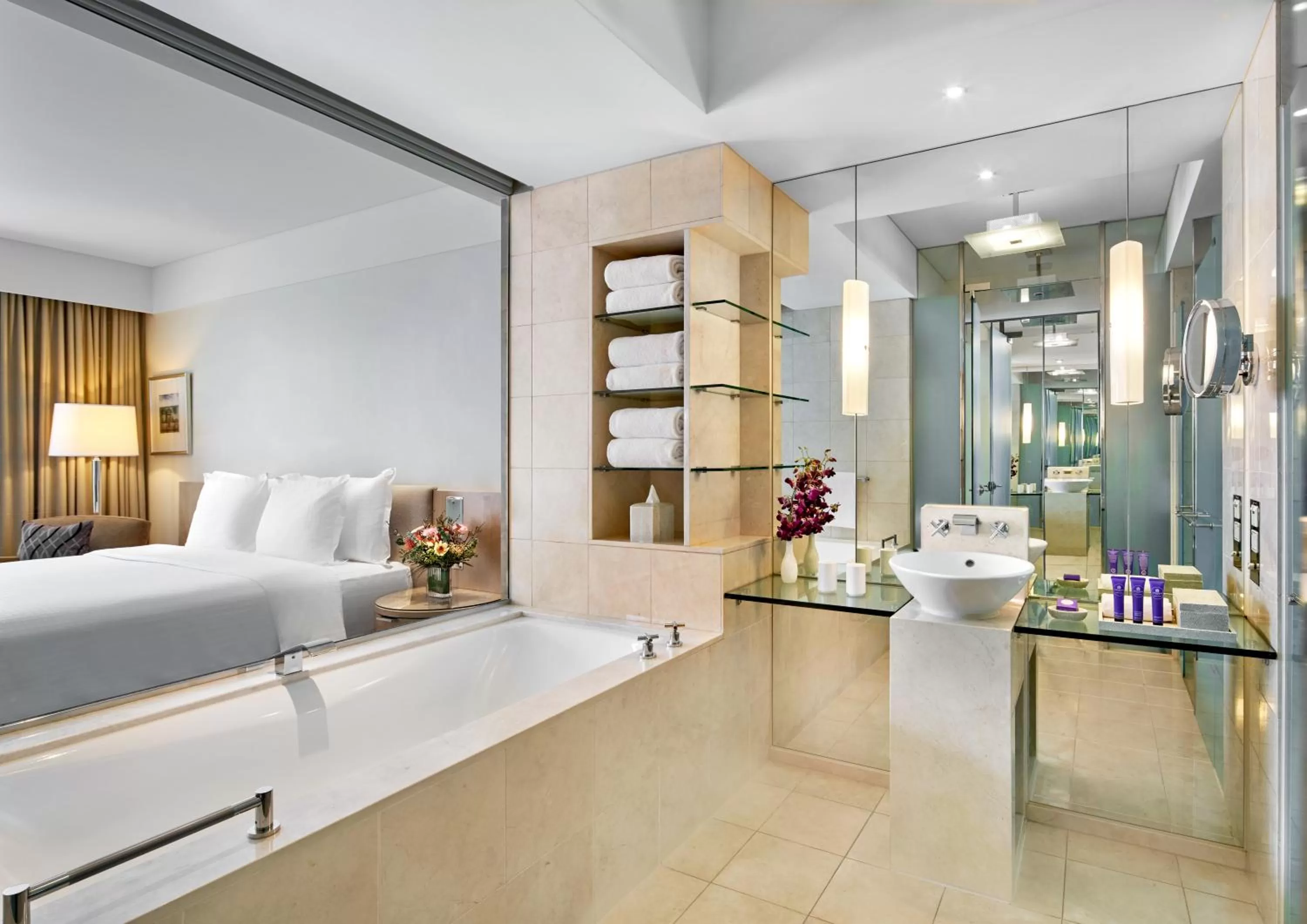 Bathroom, Bed in The Fullerton Hotel Sydney