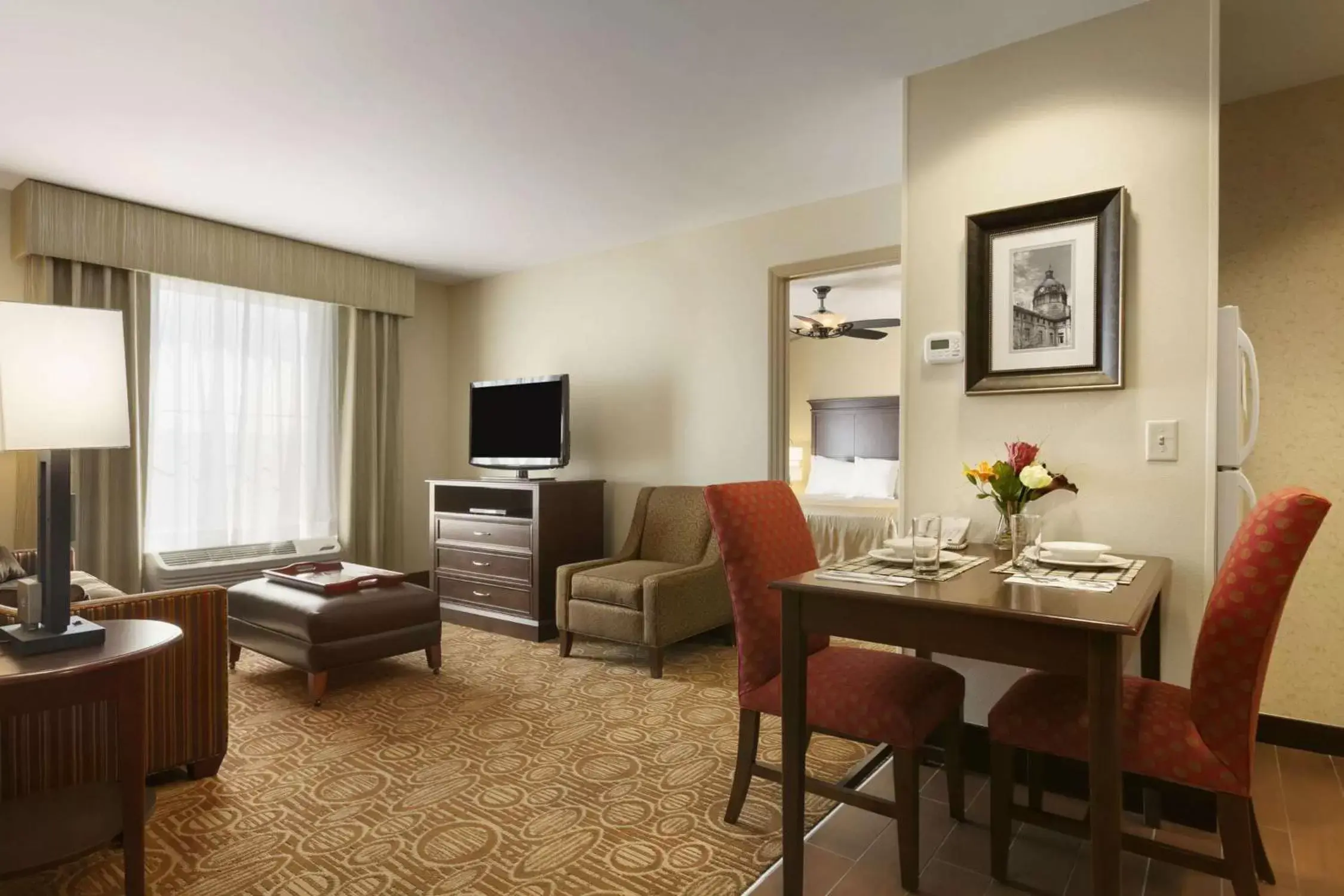 Bed, Seating Area in Homewood Suites by Hilton Binghamton/Vestal