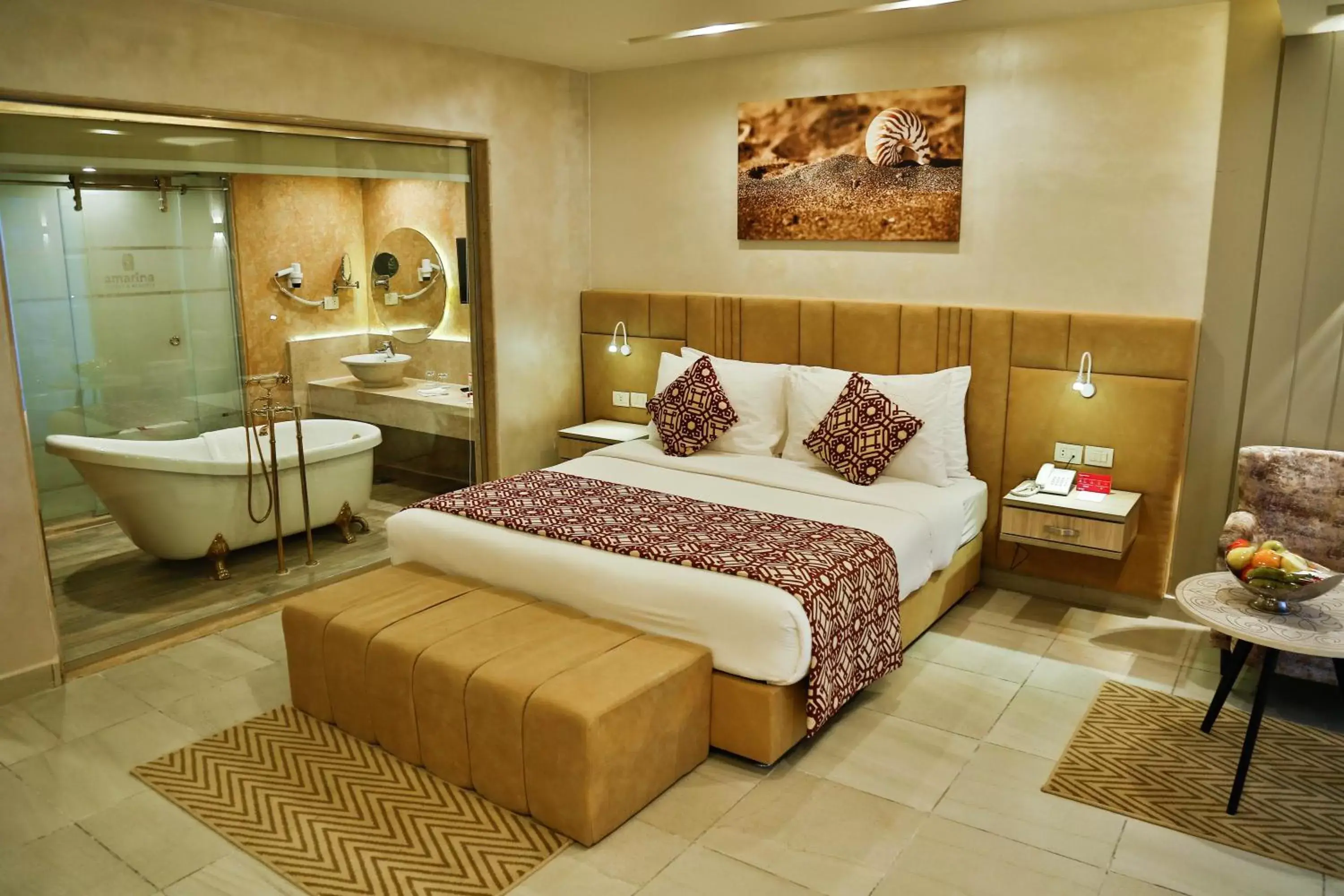 Bed in Amarina Abu Soma Resort & Aquapark