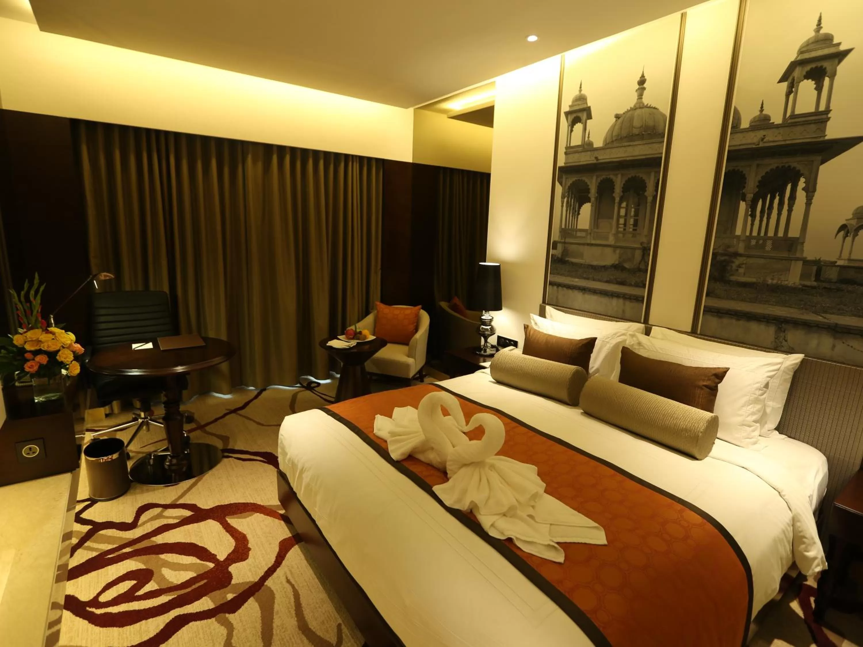 Bed in Pride Plaza Hotel, Aerocity New Delhi