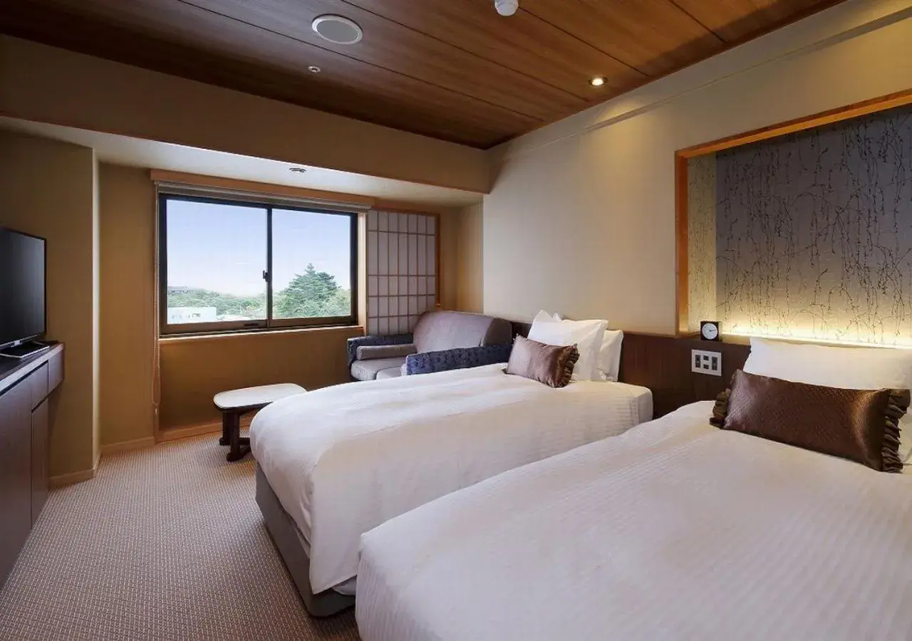 Photo of the whole room, Bed in Hakodate Hotel Banso