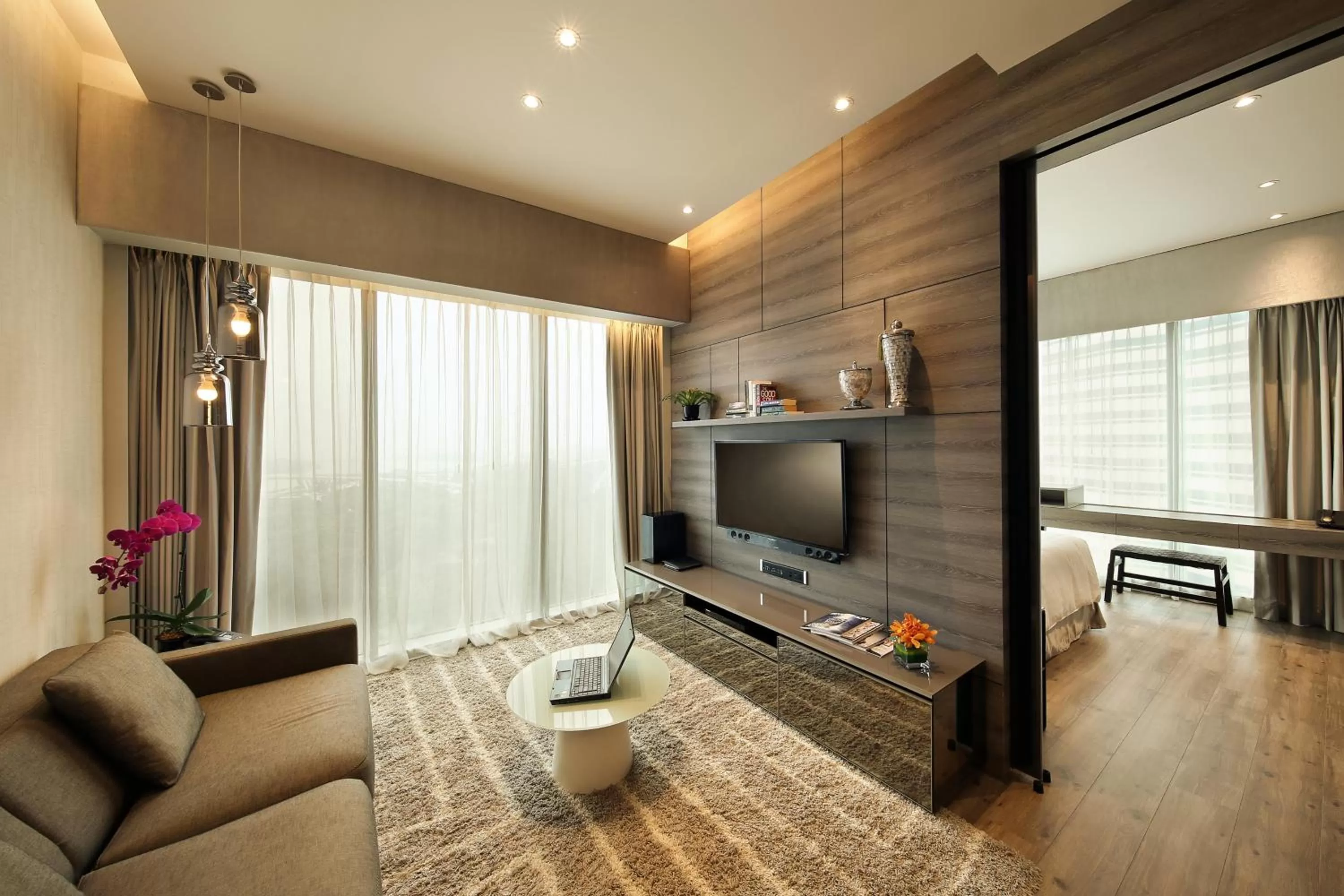 Living room in Pan Pacific Serviced Suites Beach Road, Singapore