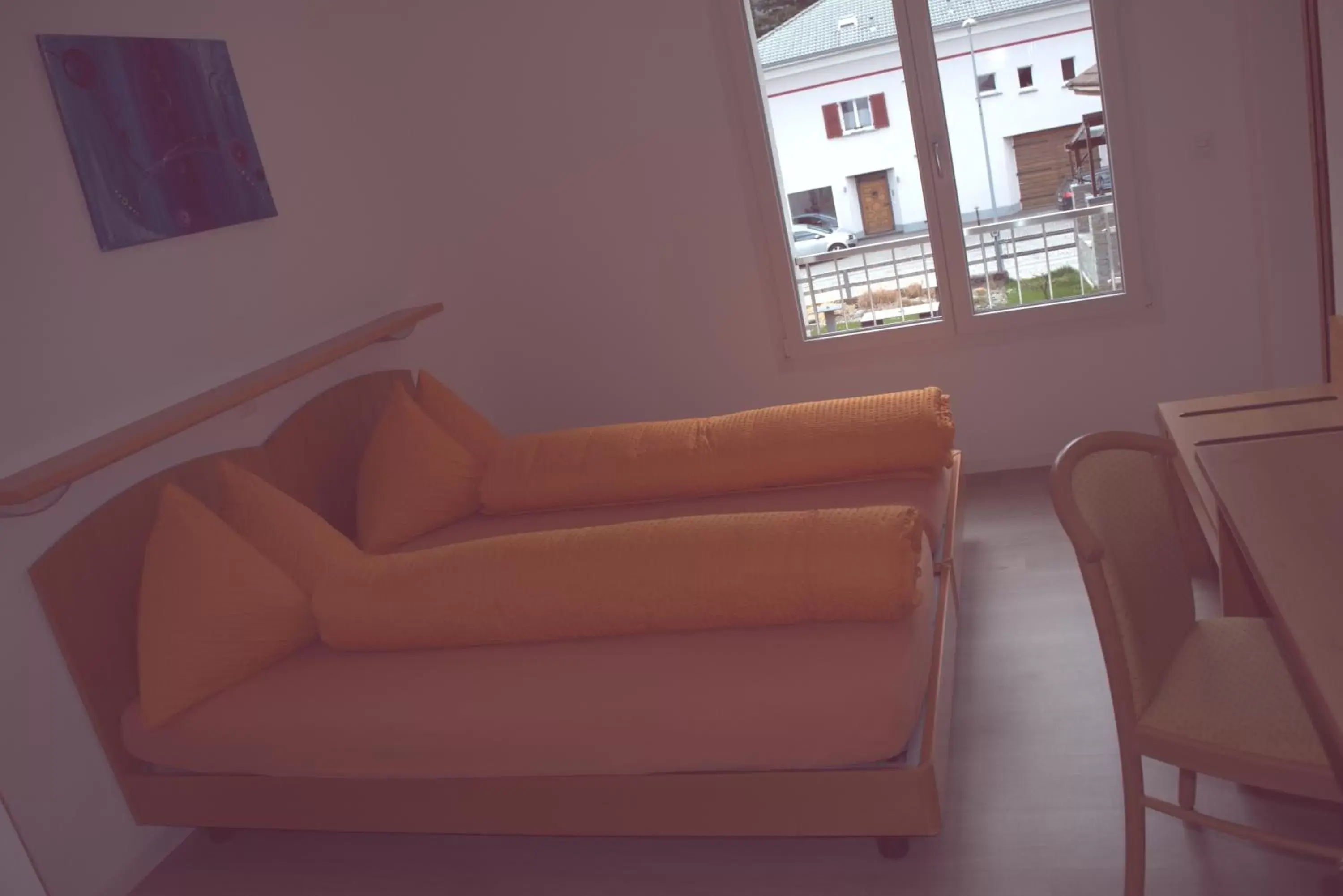 Bed, Seating Area in Ristorante Pensione Chalet Stazione