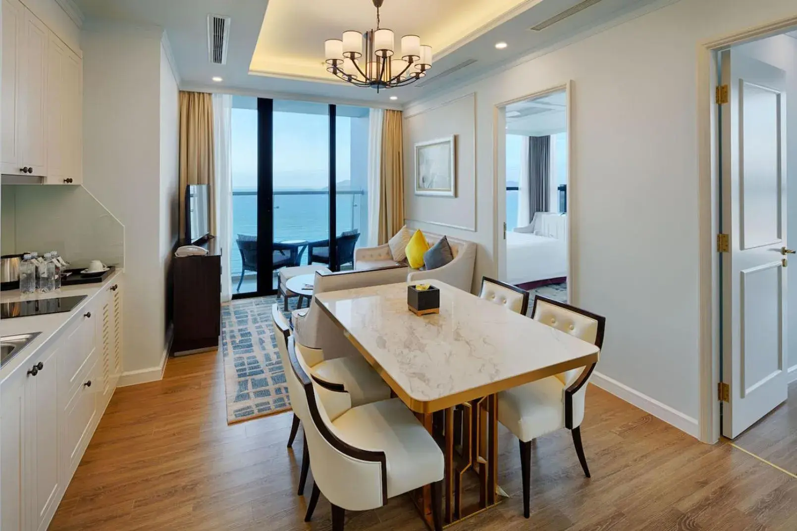 Living room, Dining Area in Vinpearl Beachfront Nha Trang