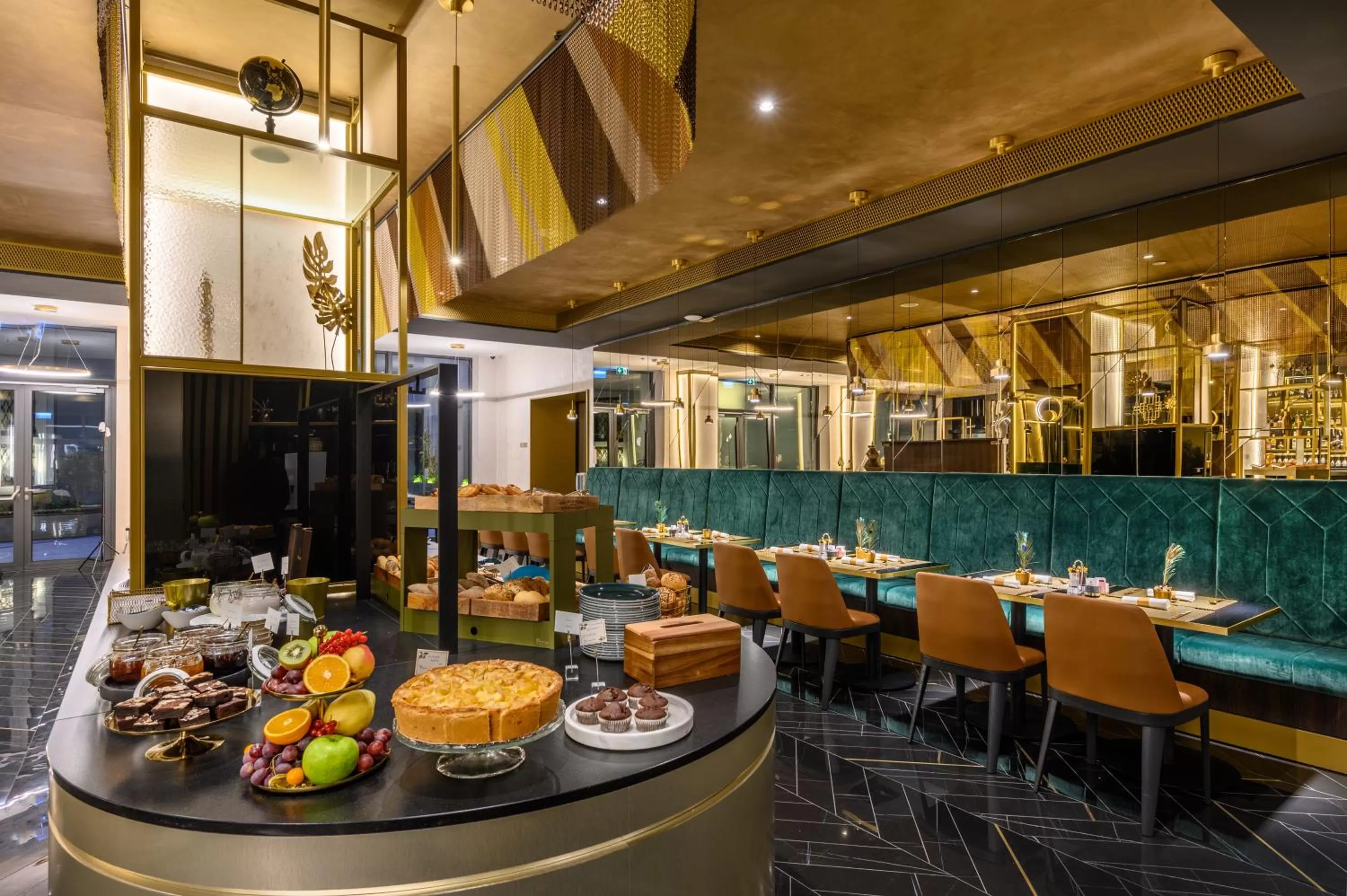 Buffet breakfast in Emerald Downtown Luxury Suites by Continental Group