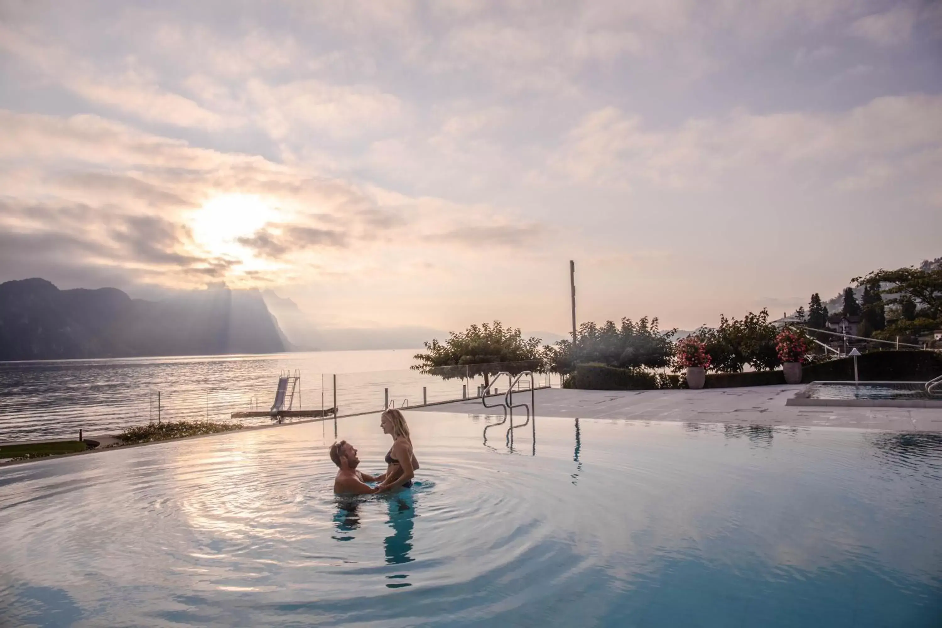 Pool view, Swimming Pool in Park Hotel Vitznau