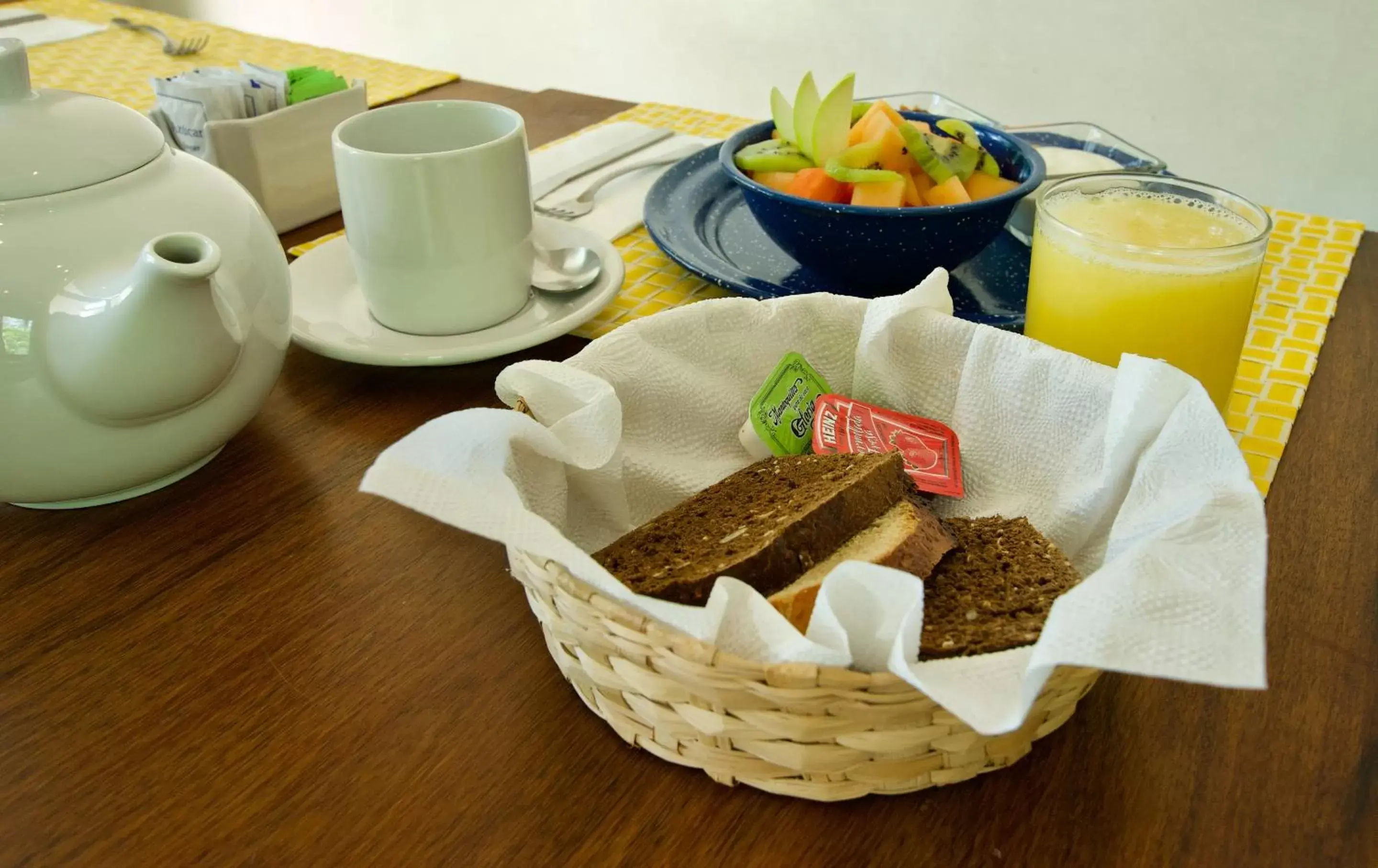 Continental breakfast in Hotel Tiki Tiki Tulum
