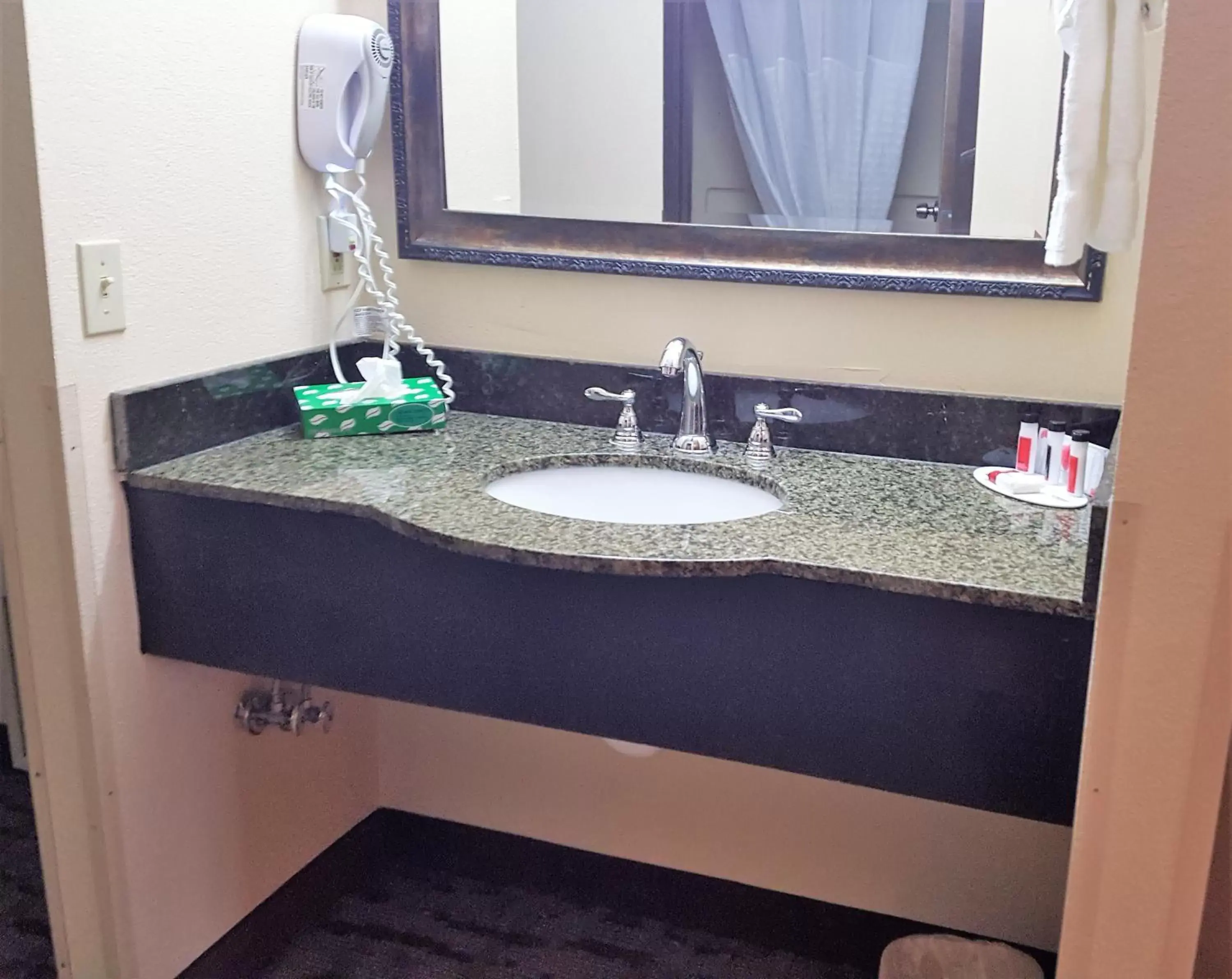 Bathroom in Baymont by Wyndham Belleville Airport Area Free Airport Shuttle