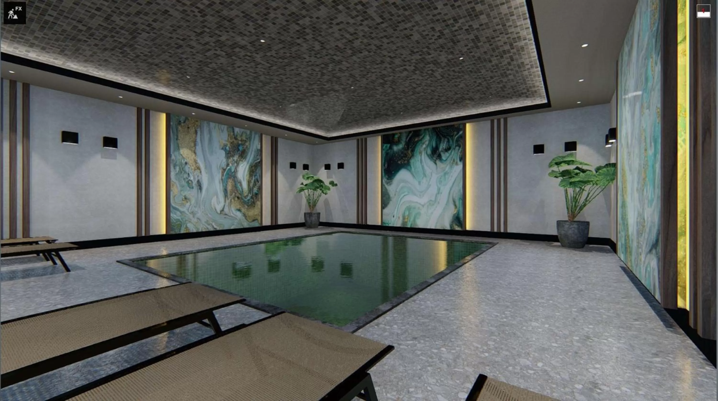 Pool view in Doubletree By Hilton Afyonkarahisar