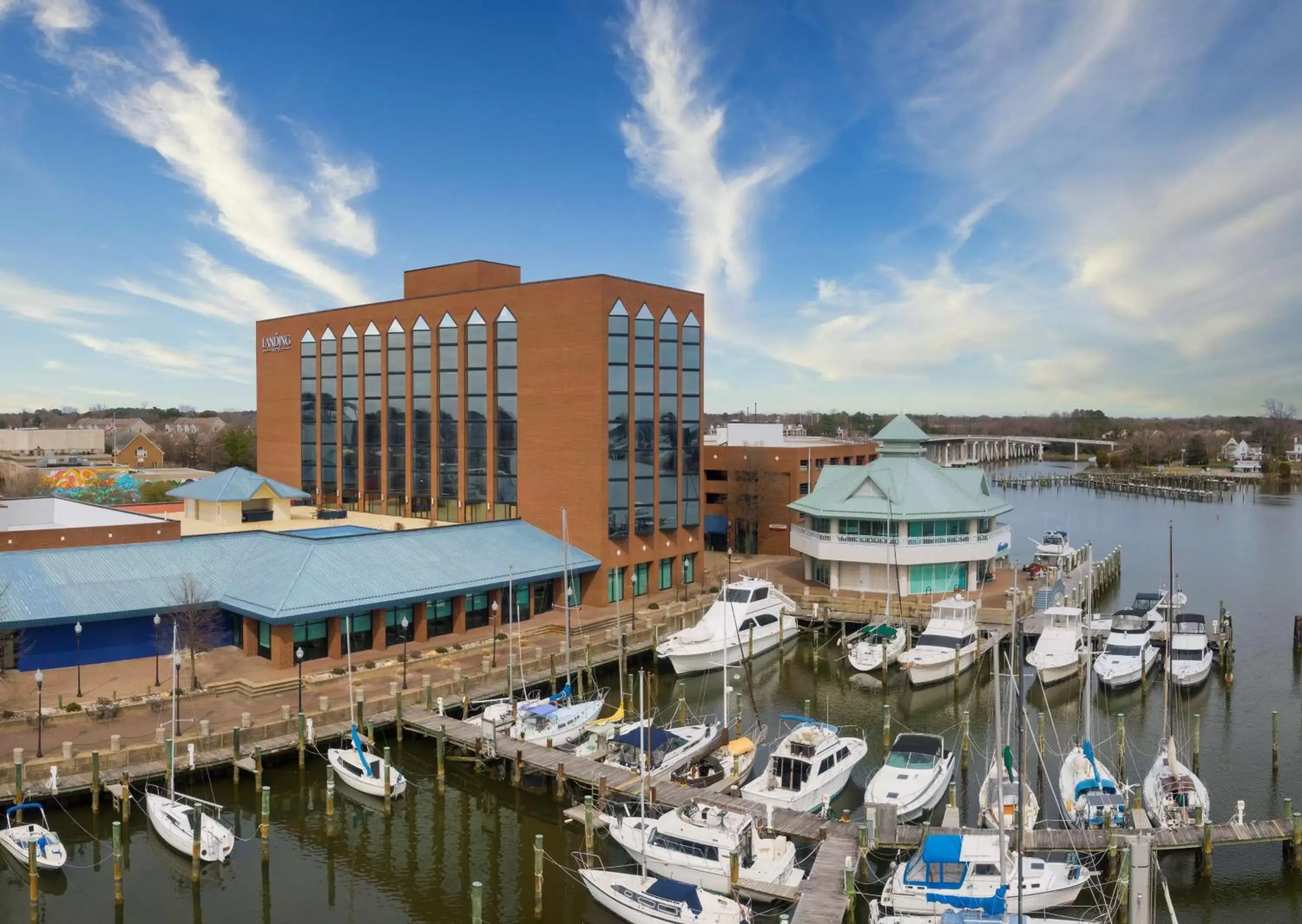 Property building in The Landing at Hampton Marina, Tapestry Collection by Hilton