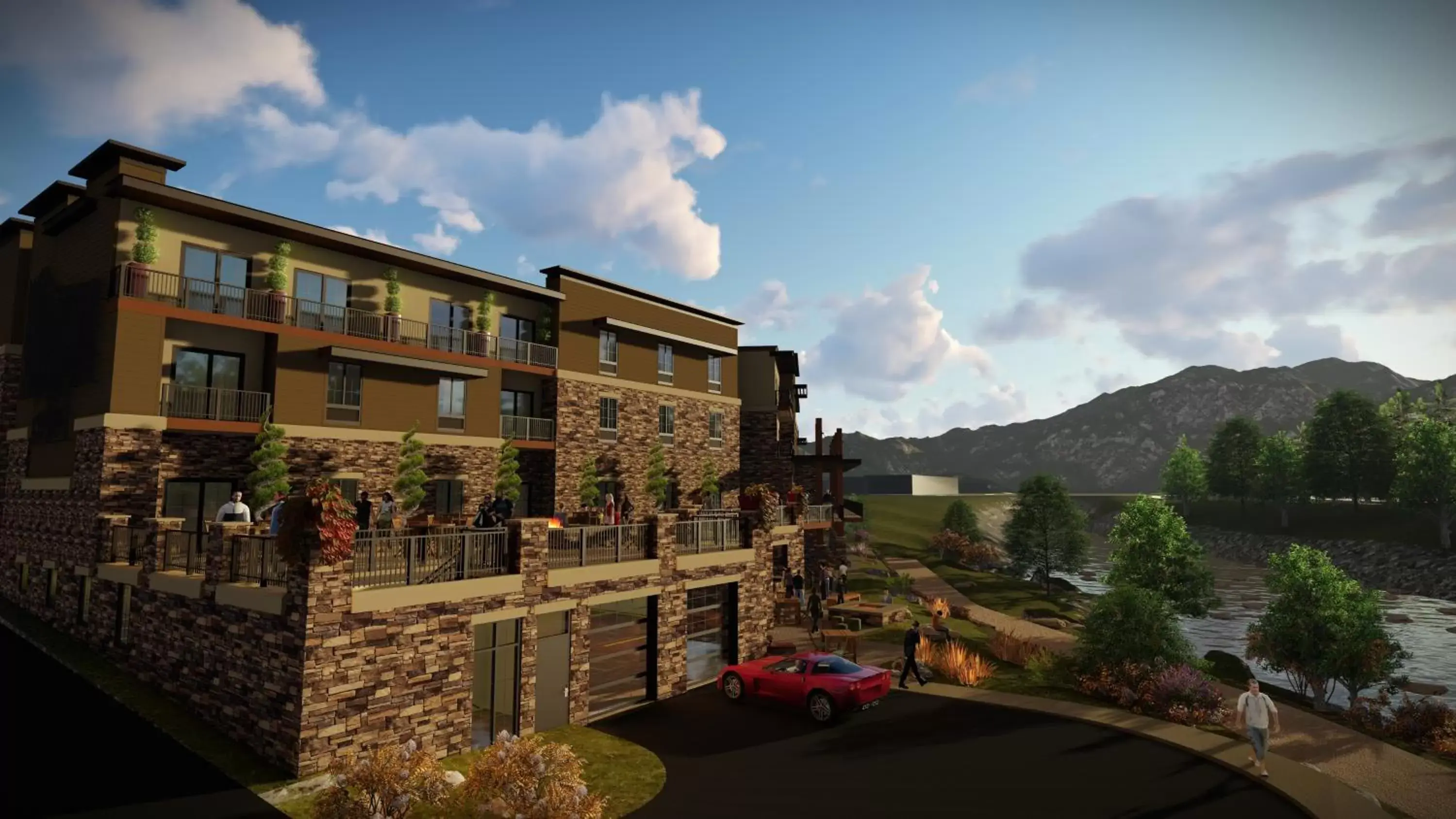 Patio, Property Building in Holiday Inn Express Durango Downtown- Animas River