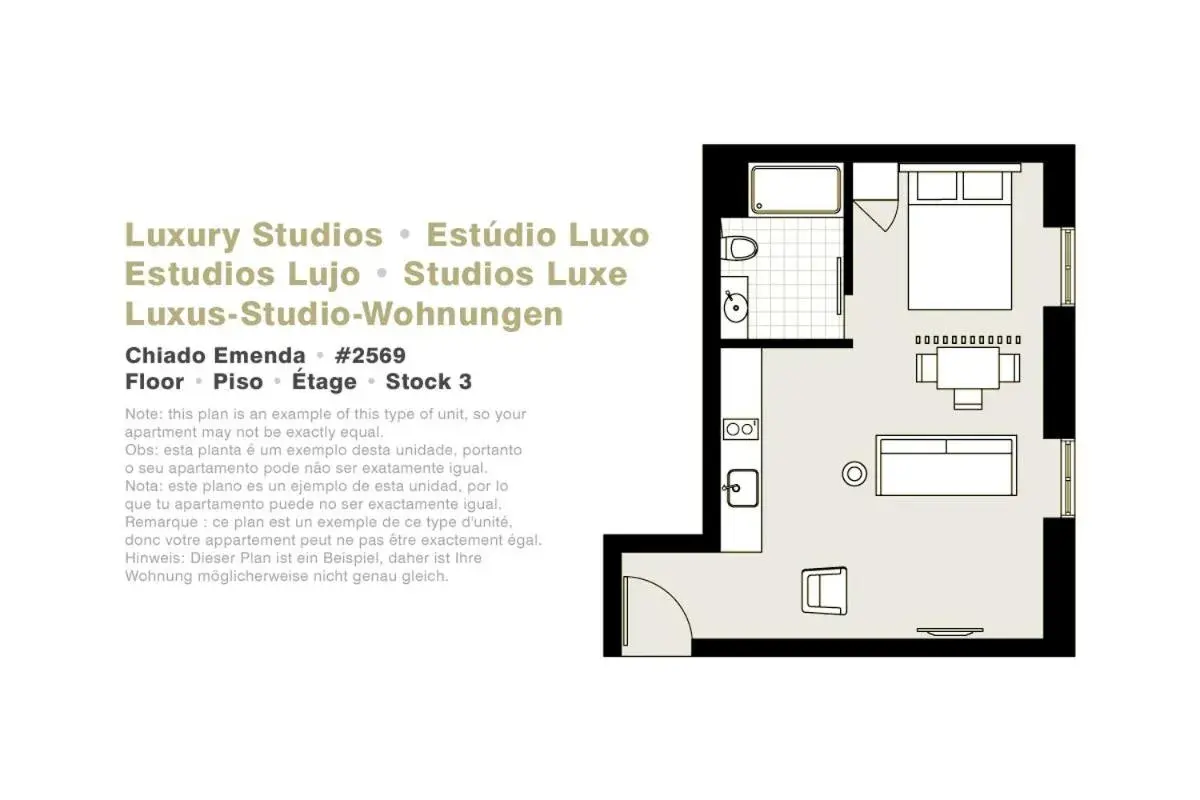 Floor Plan in Lisbon Serviced Apartments - Chiado Emenda