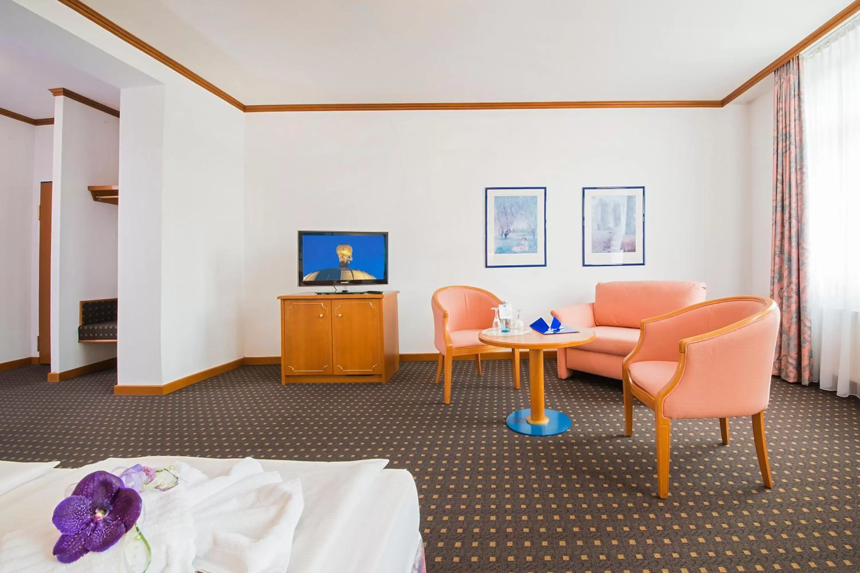 Communal lounge/ TV room, Seating Area in Hotel Alekto