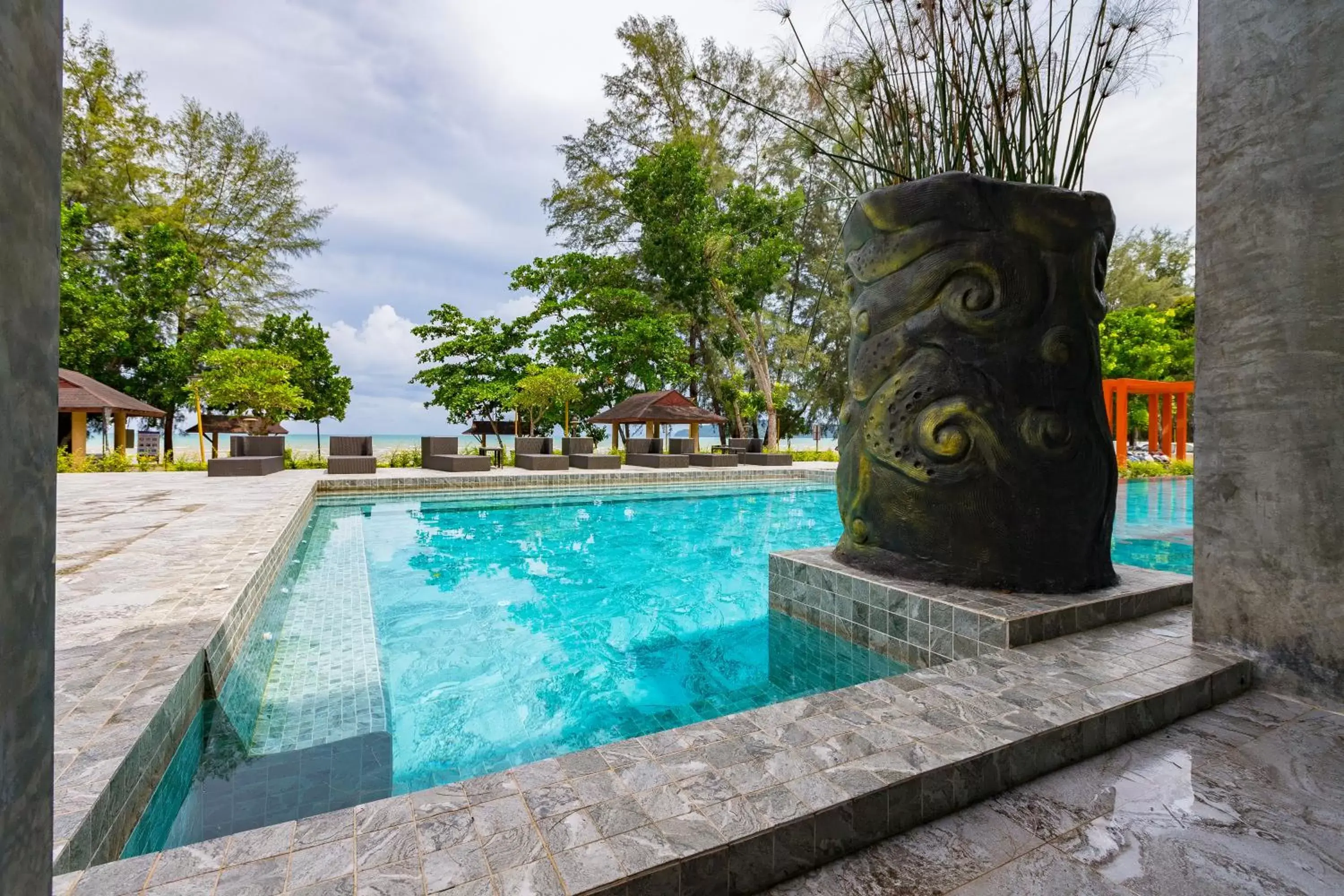 Bed, Swimming Pool in Maneetel Krabi Beachfront-SHA Plus