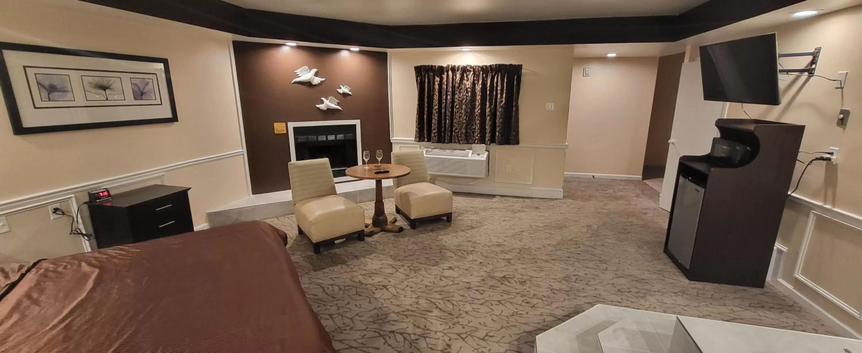 Evening entertainment, Bed in Inn of the Dove - Romantic Luxury Suites with Jacuzzi & Seasonal Fireplace at Harrisburg-Hershey-Philadelphia, PA