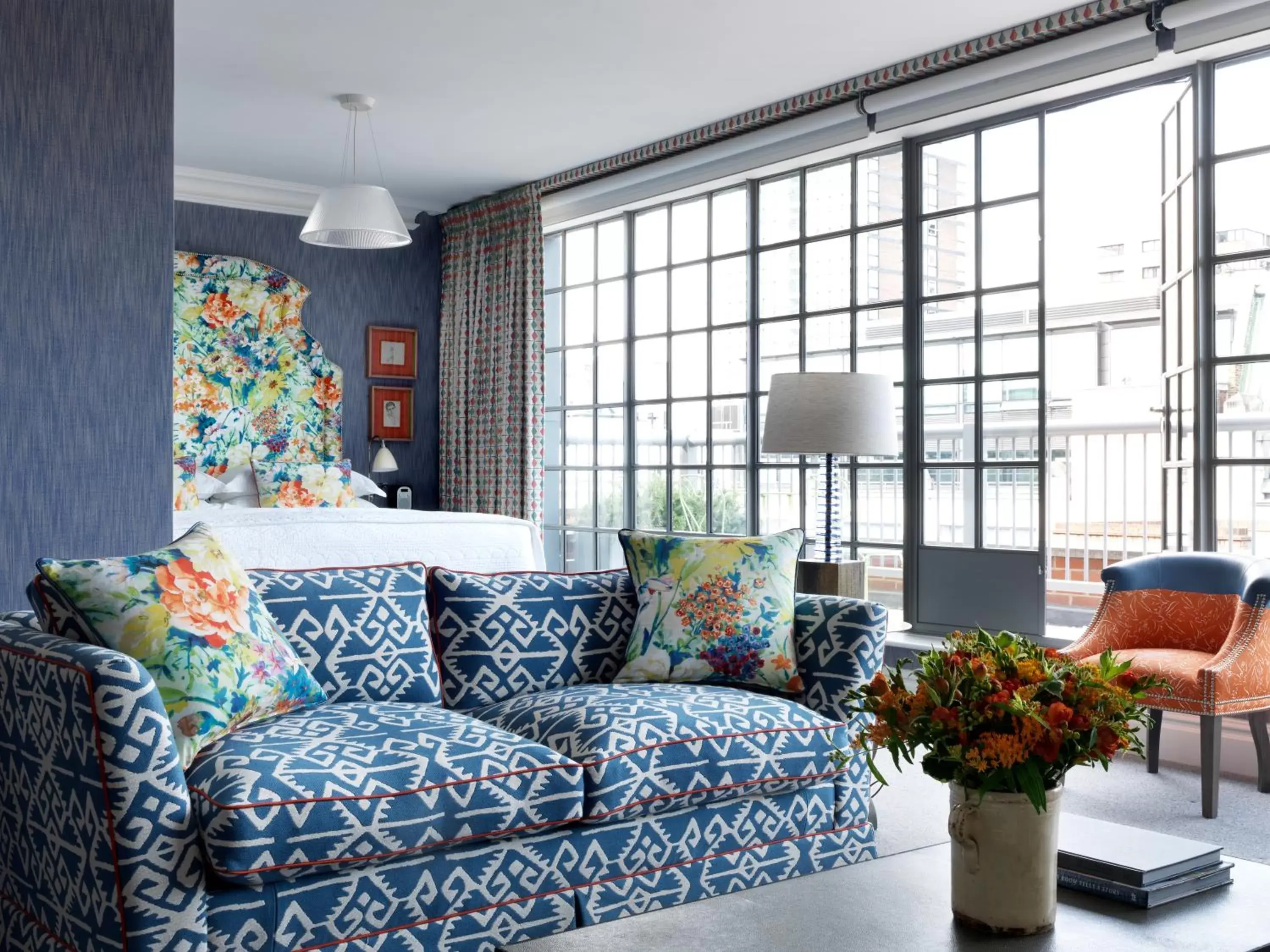 Bed, Seating Area in The Soho Hotel, Firmdale Hotels
