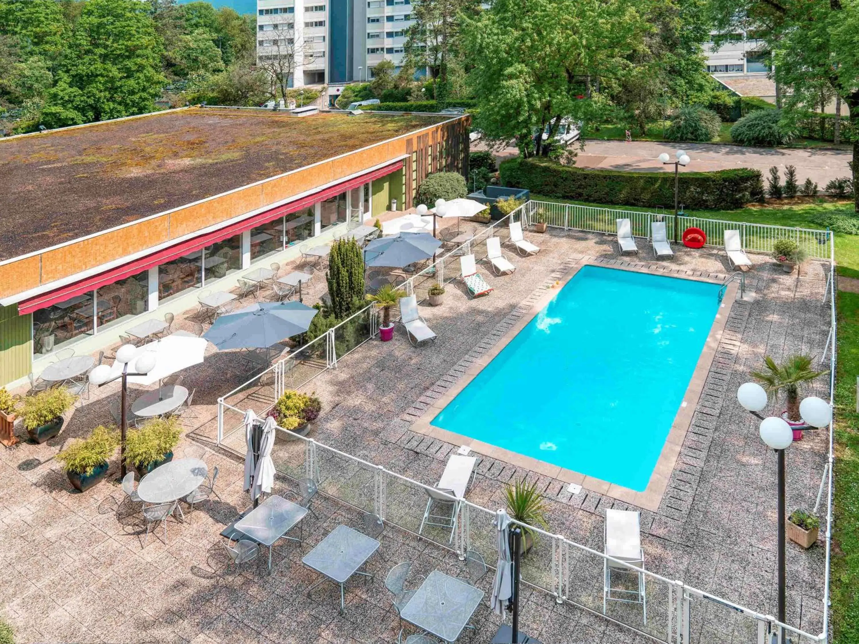 On site, Pool View in ibis Styles Besançon