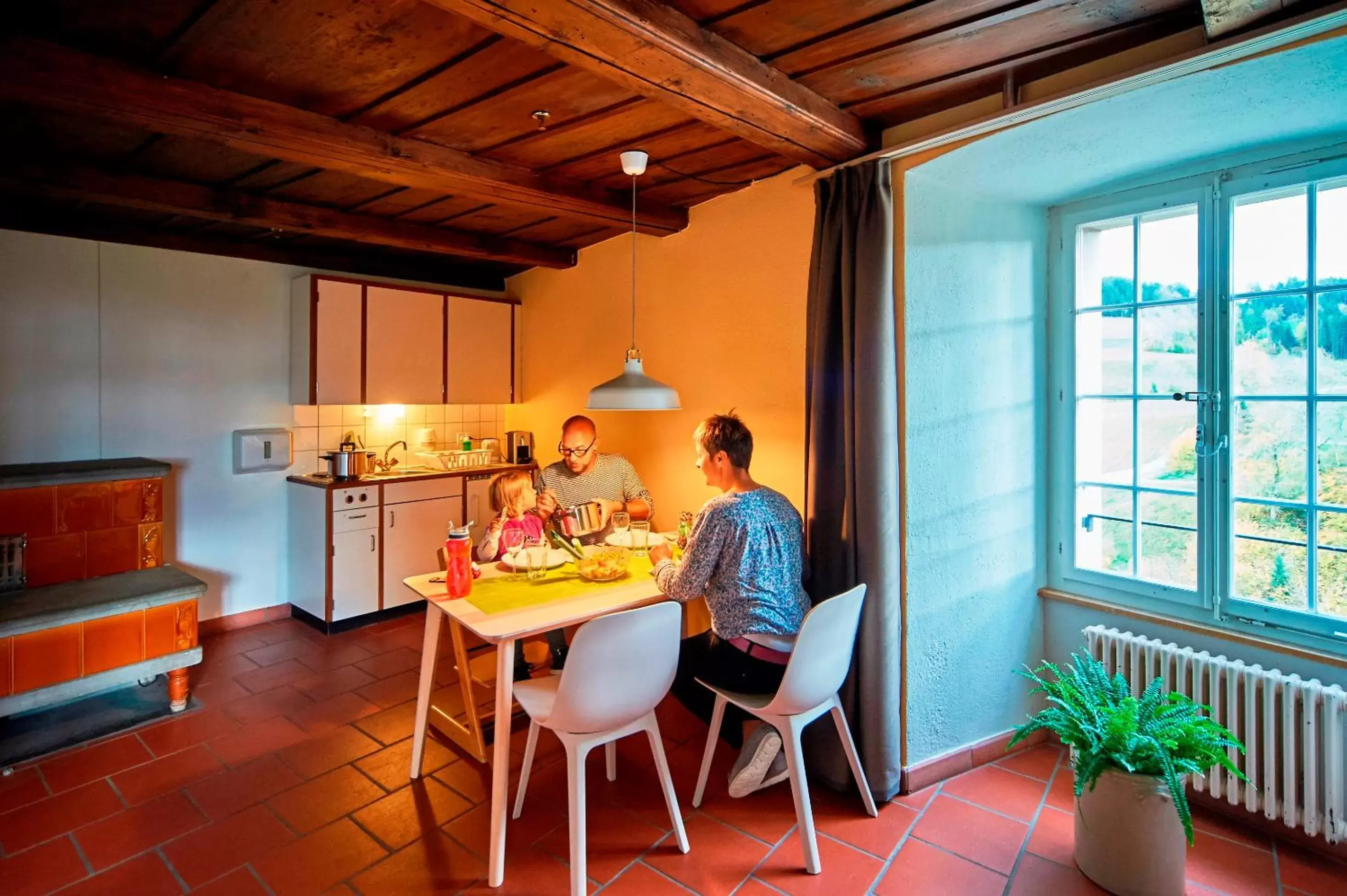 Kitchen or kitchenette in BnB SchlafSchloss