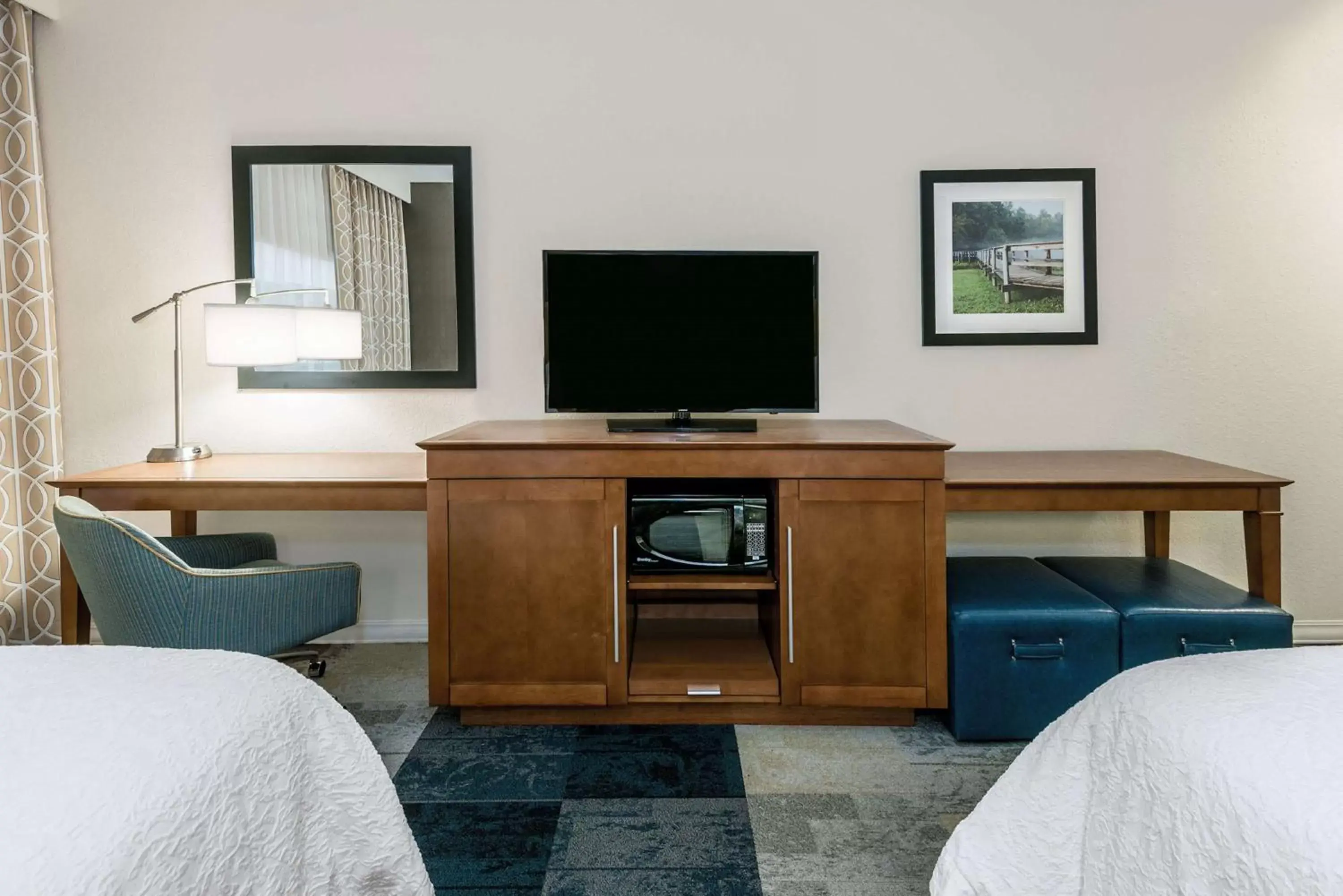 Bedroom, TV/Entertainment Center in Hampton Inn & Suites San Antonio Brooks City Base, TX