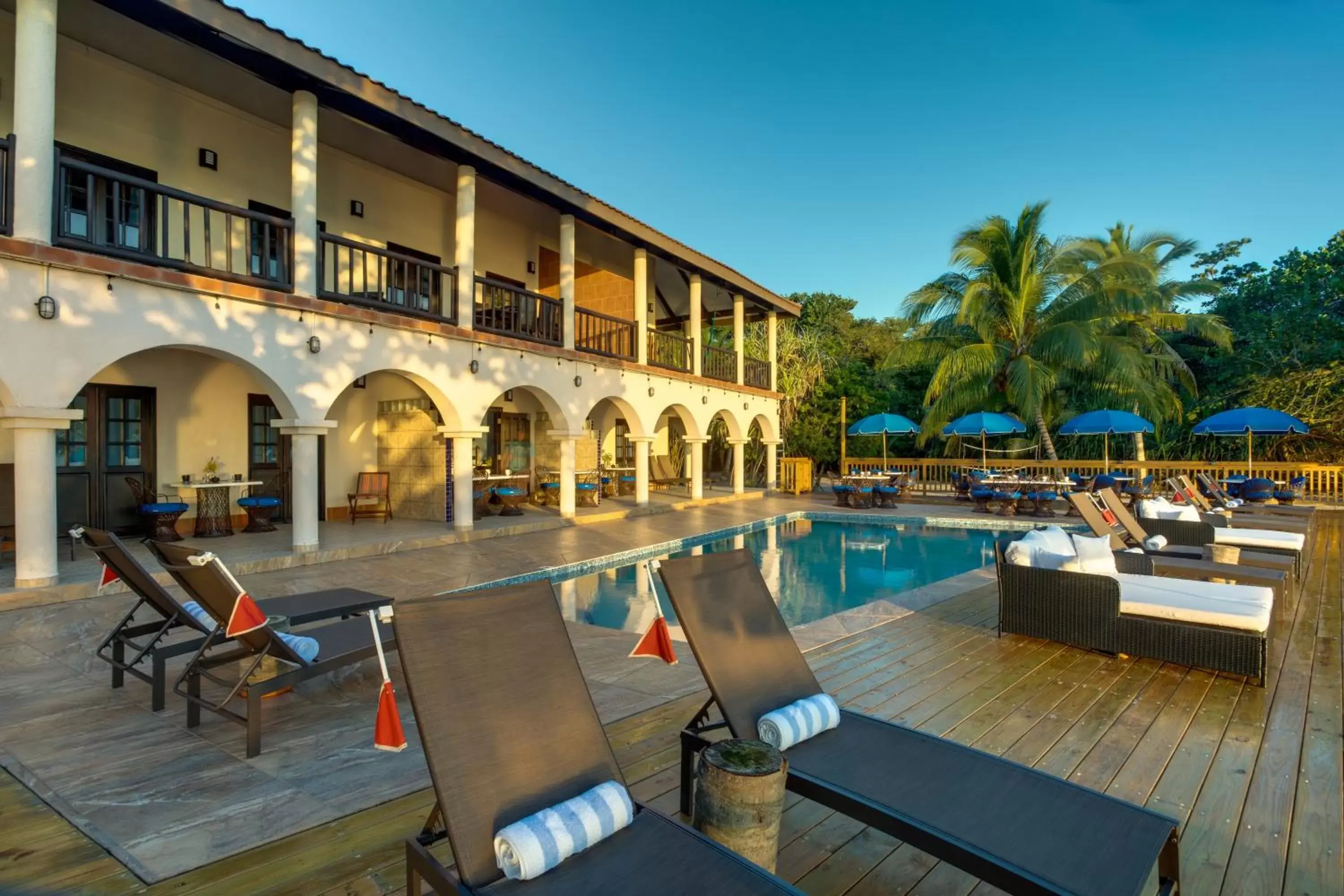 Property building, Swimming Pool in Mariposa Belize Beach Resort