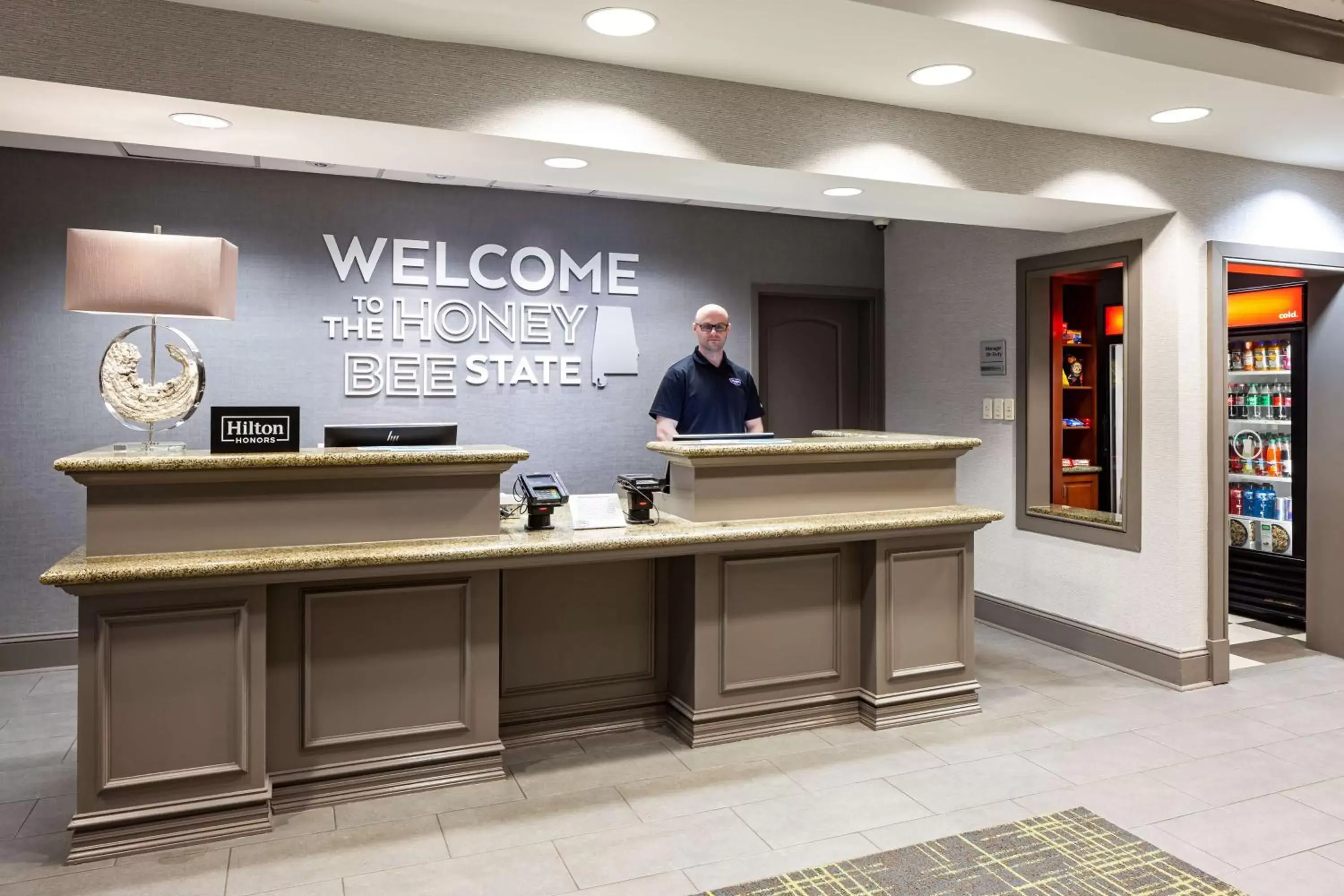 Lobby or reception in Hampton Inn & Suites Mobile I-65@ Airport Boulevard Lobby or reception in Hampton Inn & Suites Mobile I-65@ Airport Boulevard