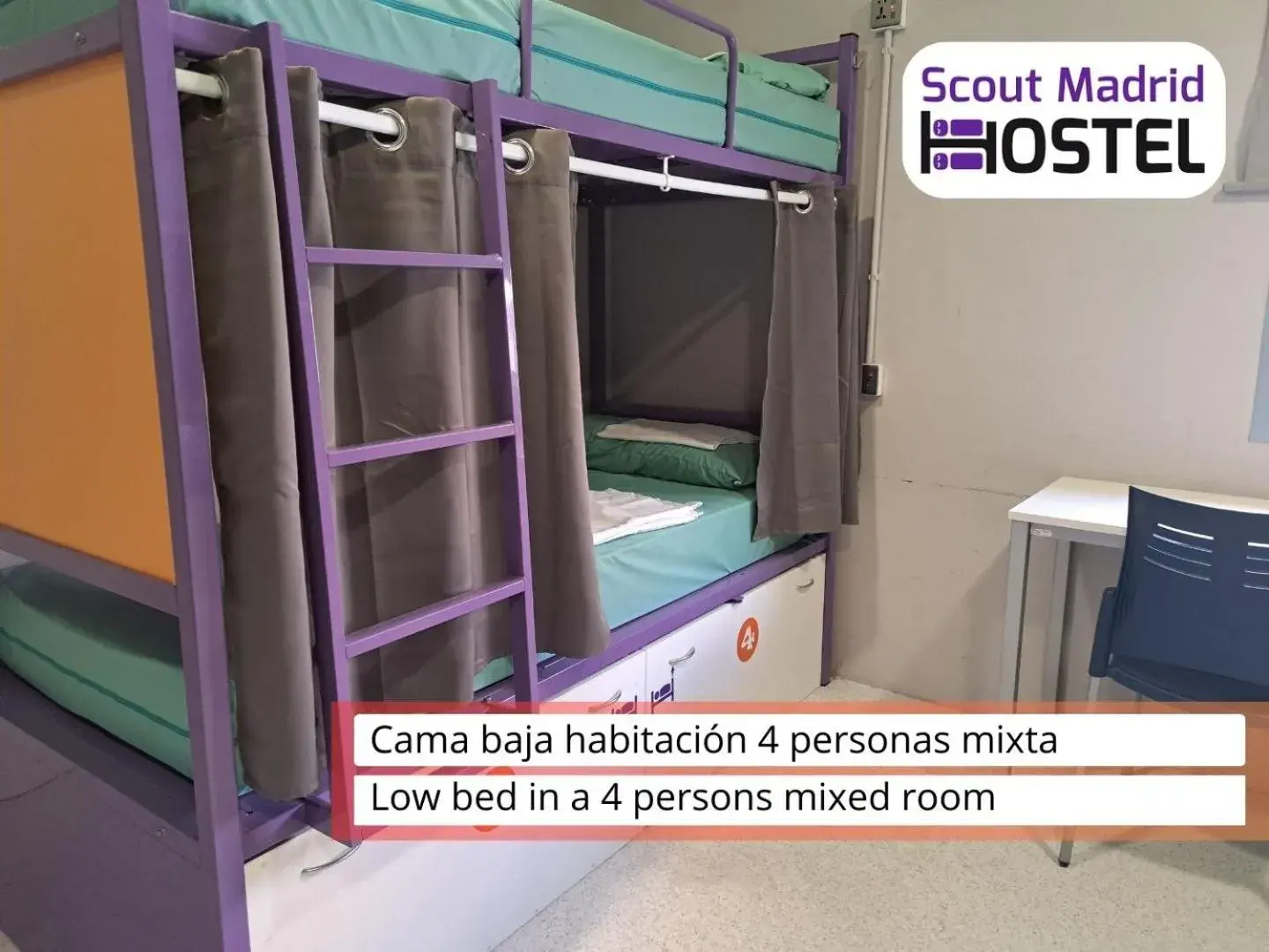 Bedroom in Scout Madrid Hostel