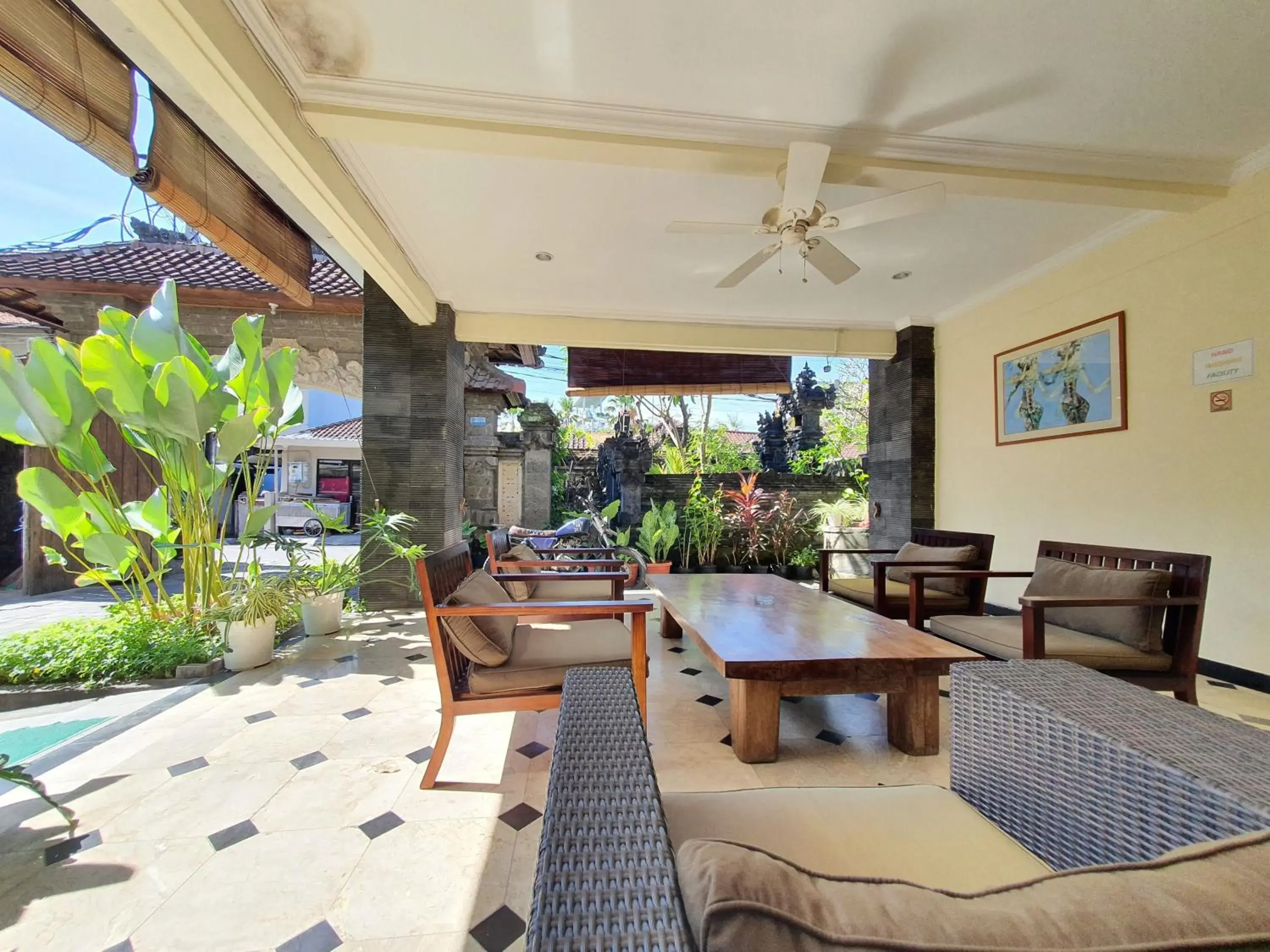 Seating area in Radha Bali Hotel